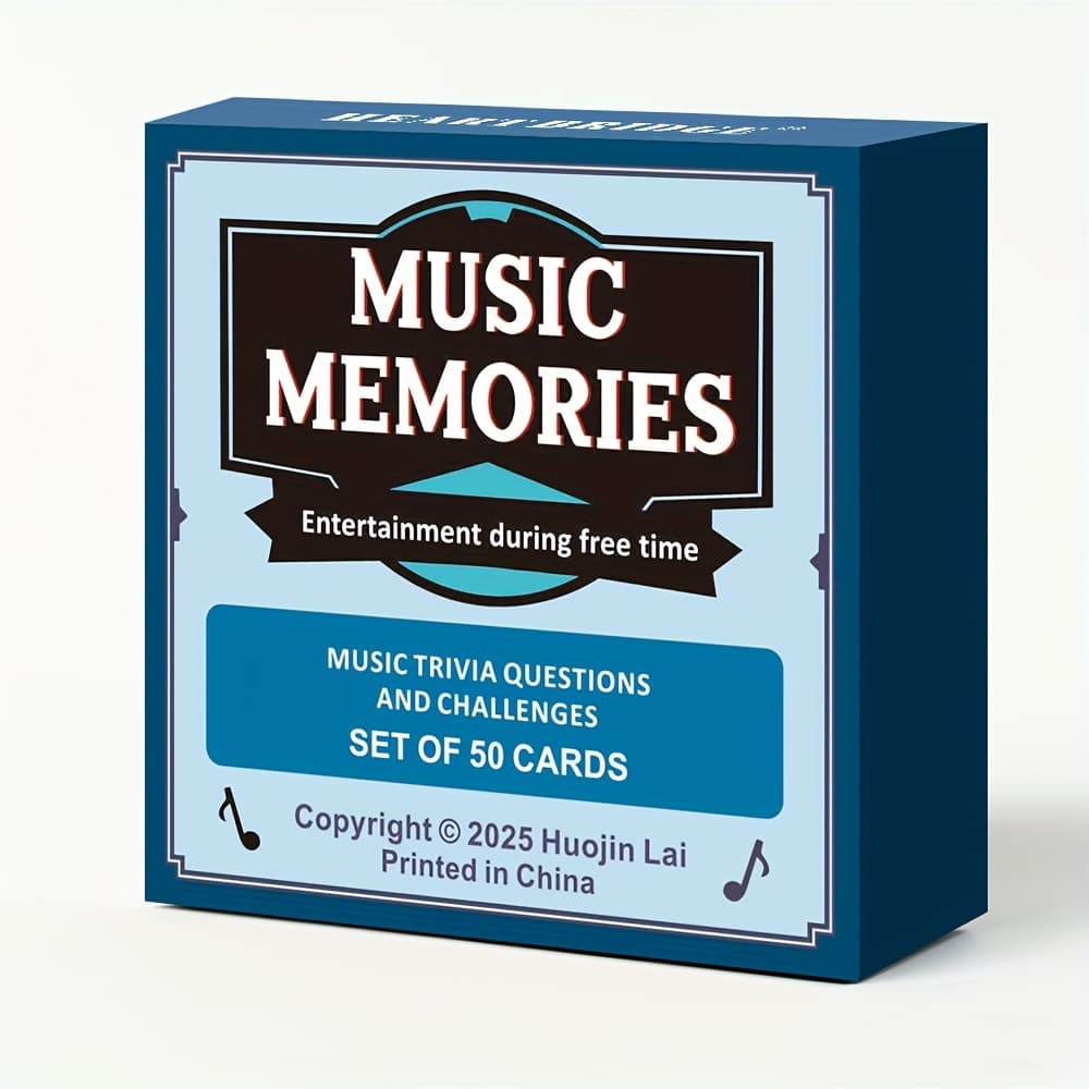 TEMU Heart Bridge Music Memories Card Game – 50 Fun Q&a Questions For Family , Interactive Music Trivia Challenge, , Halloween/christmas Gift, Multiplayer Friendly