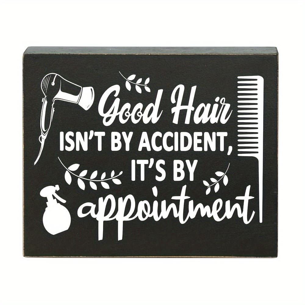 TEMU Putuo Decor 1pc Funny Hairdresser Gifts Wooden , Gift For Hair Stylist, Shelf Decor, 4.7x5.8 Inch
