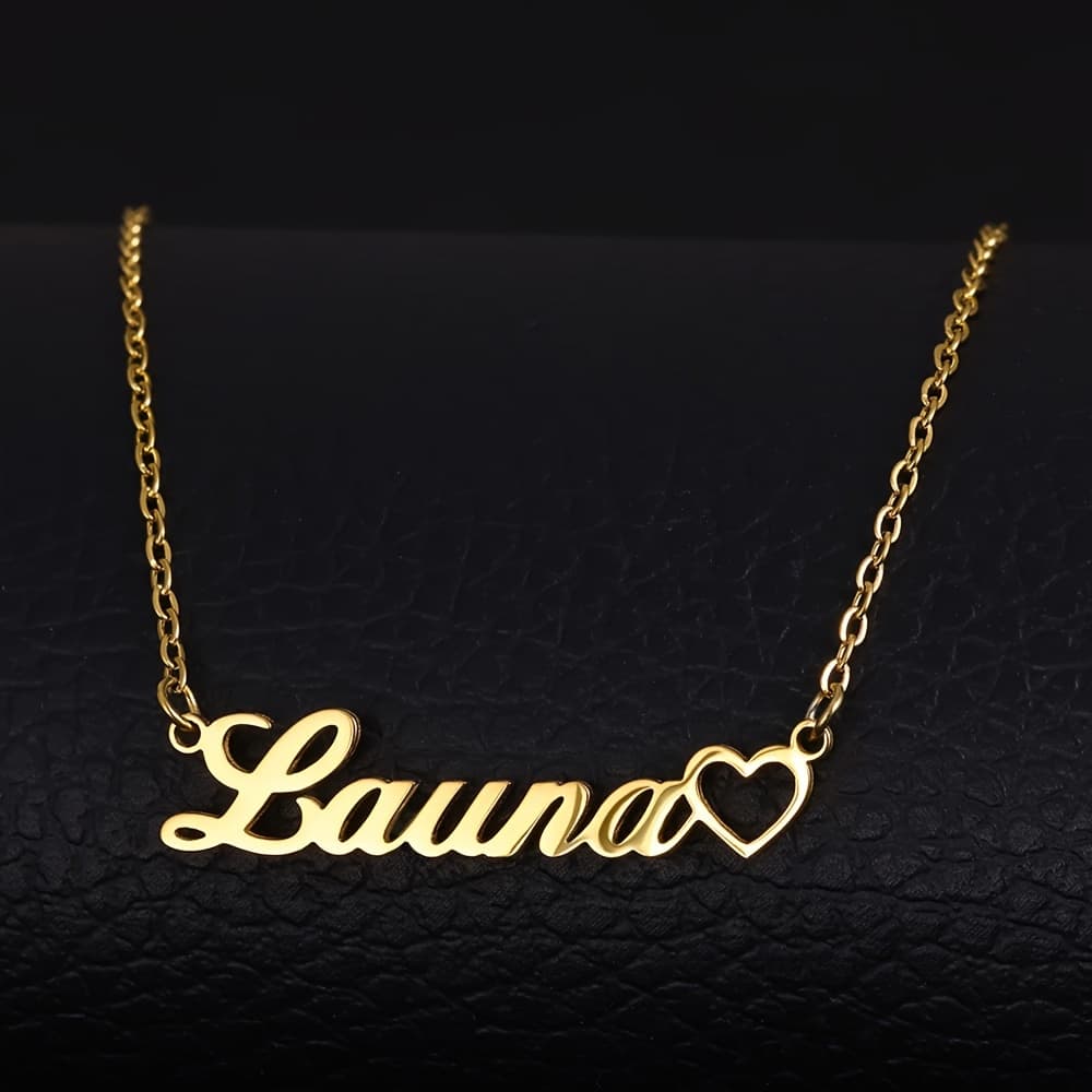 TEMU Vattract Personalized Stainless Pendant Necklace - Custom Name Elegant Minimalist Jewelry For Women, Ideal Valentine's Day Gift, Everyday Accessory|elegant Minimalist|durable Chain, Necklace