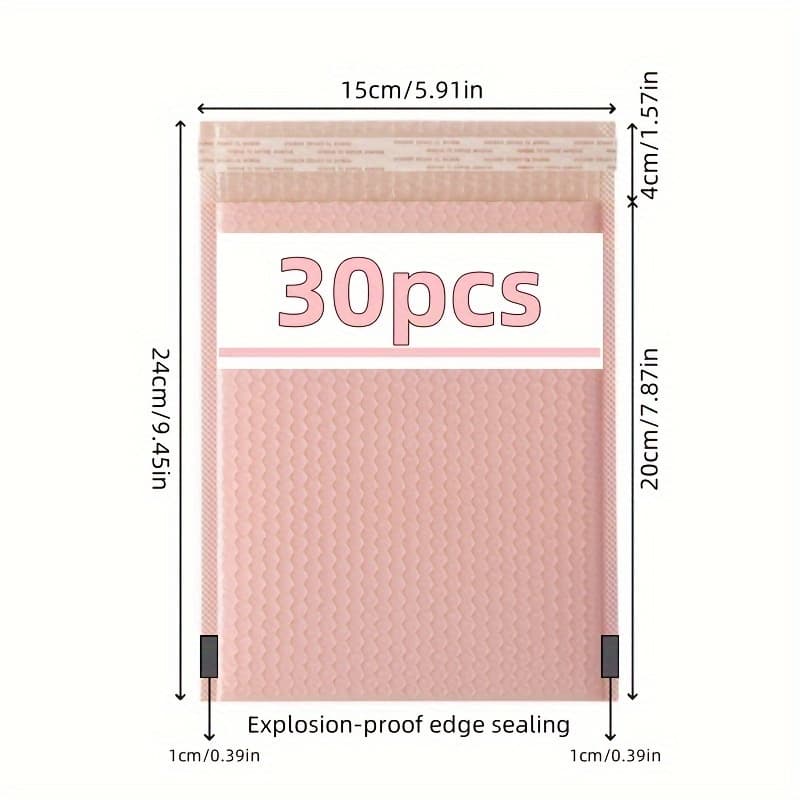 TEMU 30pcs, Nude Pink Co-extruded Film Bubble Bag, Self-adhesive Mouth Fast Packaging, Mail Bag, Transportation Waterproof, Jewelry, Cosmetics, Books, Clothing Quick Transport Assistant