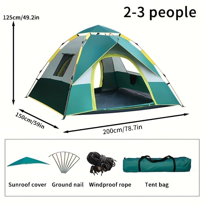 TEMU This Tent Features A Fully Automatic Quick Setup And , With And Windows For Ventilation. And Wind-resistant, Lightweight, And Easy To Carry