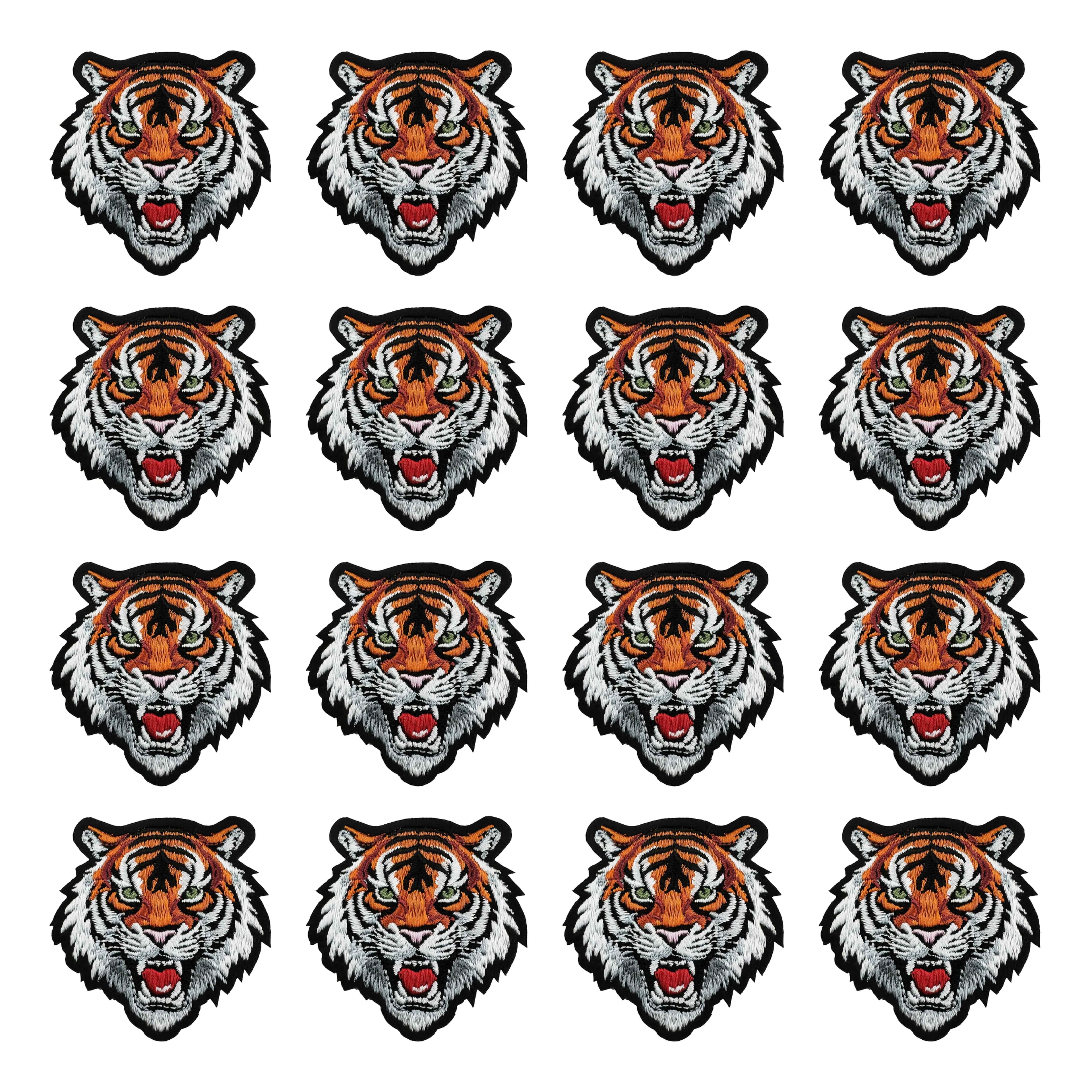 TEMU 16pcs Domineering And Versatile Exquisite Tiger Embroidery Patch, Tear Open And Stick Fabricpatch, Suitable For Clothing Repair, Dly Handicrafts, Party Gifts, And Gifts