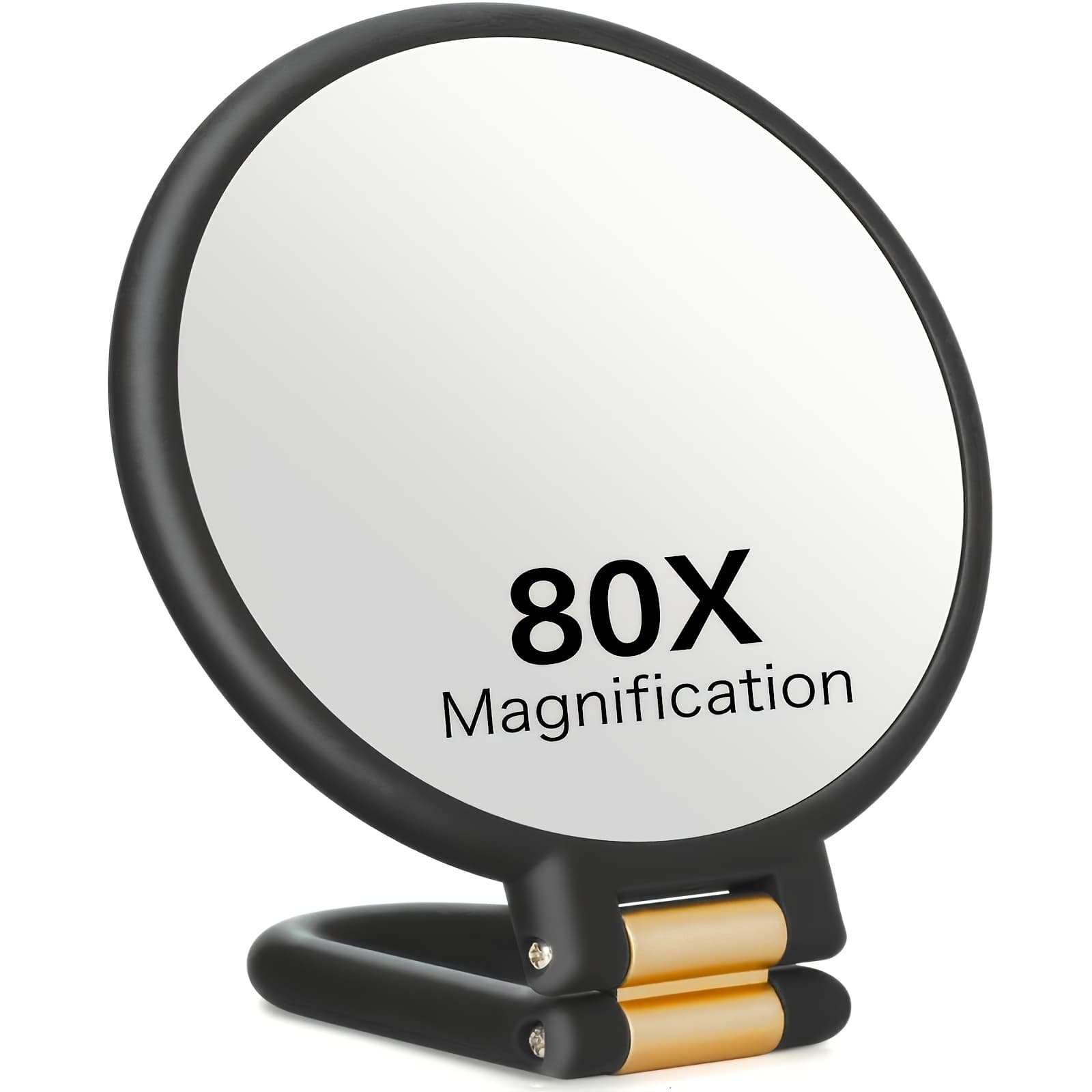 TEMU 80x Handheld Magnifying Glass With 1x/80x Magnification, Portable Travel Mirror Suitable For Makeup, Skincare & Beard Trimming, 360° Adjustable Handle & Mirror, Multi- For Women &, Compact For,