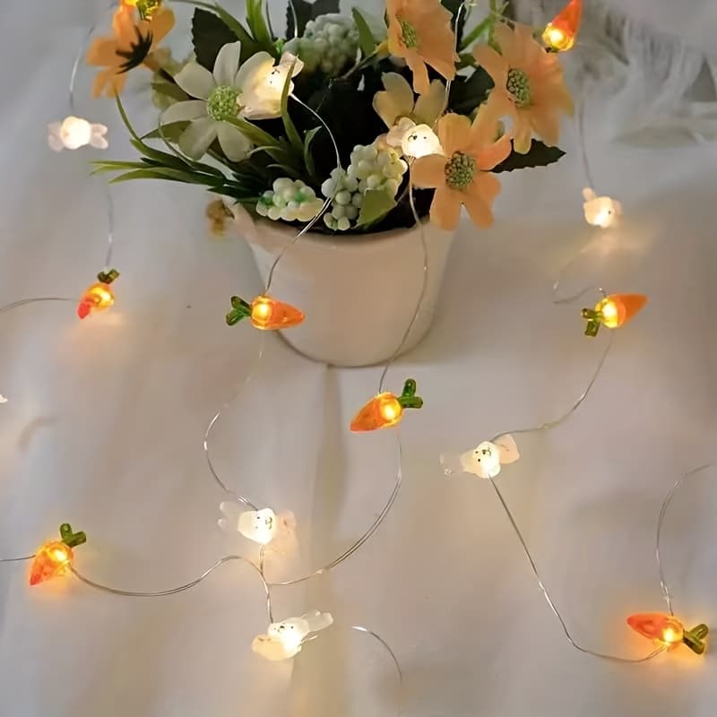 TEMU Spring Led Rabbit Carrot Copper Wire String Lights
