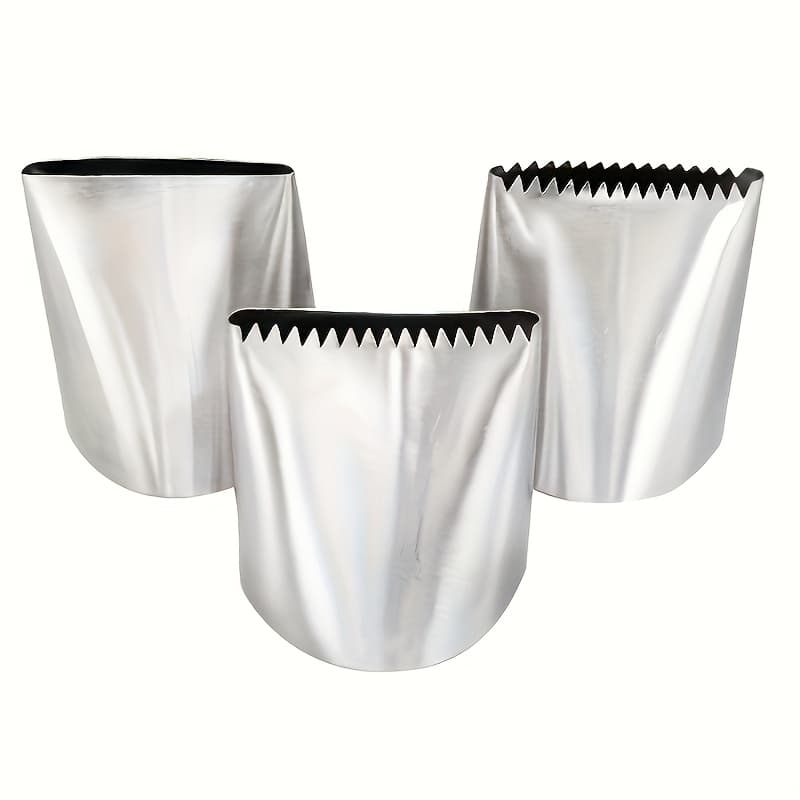 TEMU Extra-large Stainless Steel Nozzle, Piping Nozzle, Cream Cake Decorating Tool, Pastry Nozzle, Fondant Baking Accessory