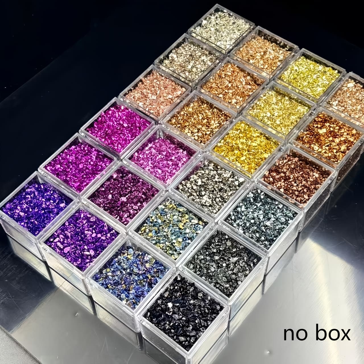 TEMU 24 Colors | 120g, 1-3mm High-quality Irregular Glass Ideal For Resin Crafts, Nail Art Decorations, Jewelry Making, Diamond Paintings, Home Decor, And Vase Fillers