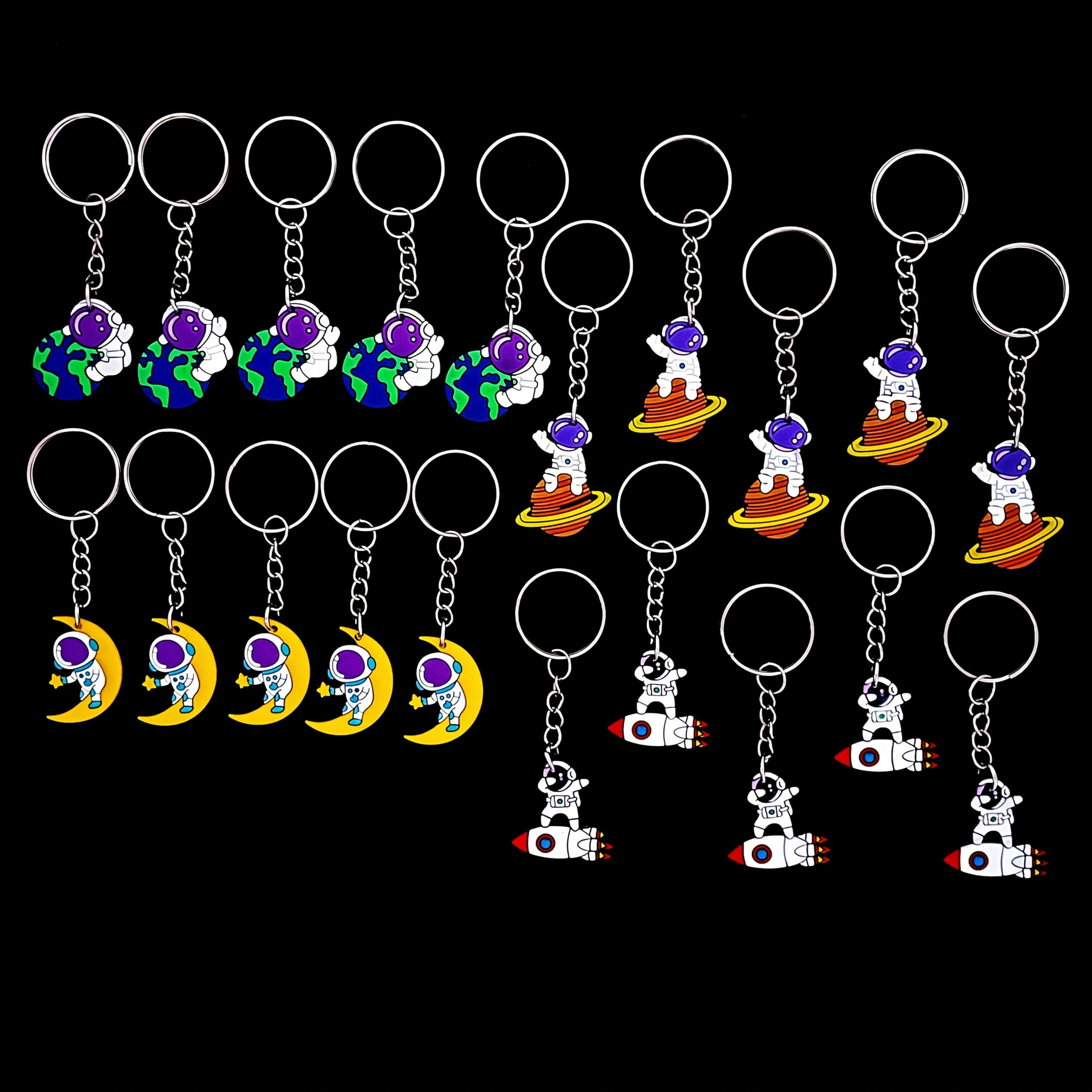 TEMU 20pcs Cross-border Cute Astronaut Keychain Set - Perfect For Car Keys And Bag Charms - Ideal Handbag And Car Accessories - Gift