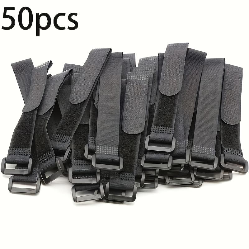 TEMU Reusable Fastening Cable Straps And Cable Ties Set 50 Pack, Adjustable Hook And Loop Cord Ties To Keep Cords Organized And Tidy