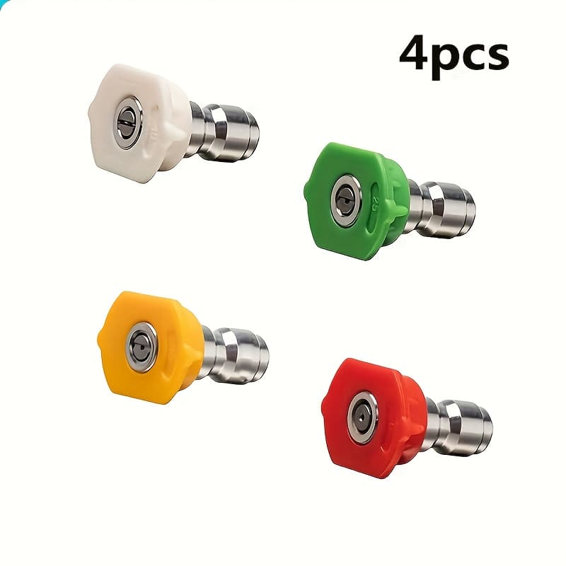 TEMU 4pcs High Pressure Cleaning Machine Car Cleaning Machine High Pressure Nozzle Cleaning Machine Quick Connector 0 Degree 25 Degree 0 Degree Pressure Fan Nozzle