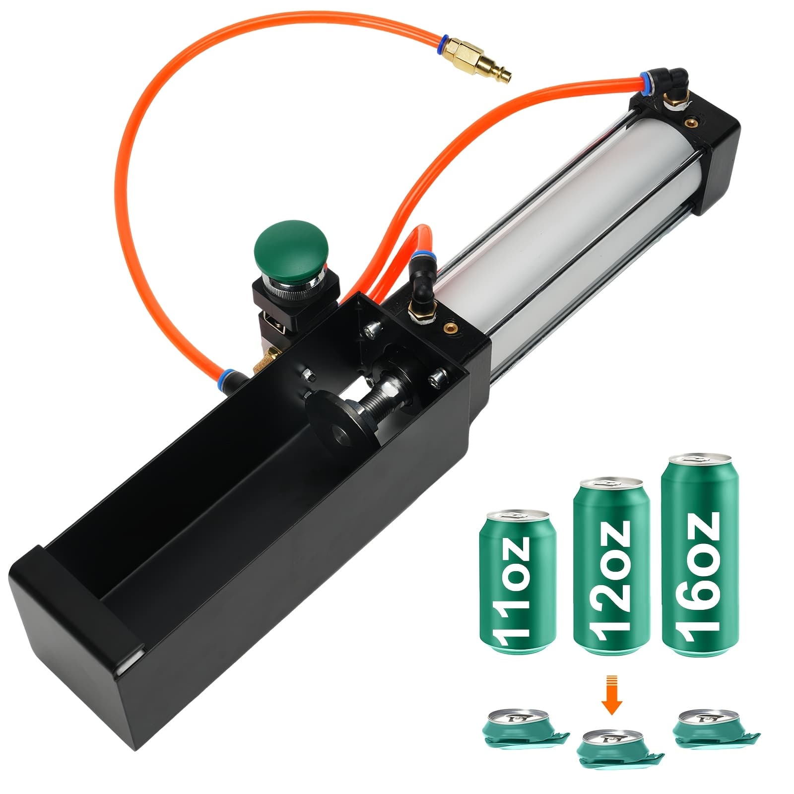 TEMU | Heavy Duty Pneumatic Cylinder, Metal, Freestanding, Recycling Tool For Soda And Beer Cans