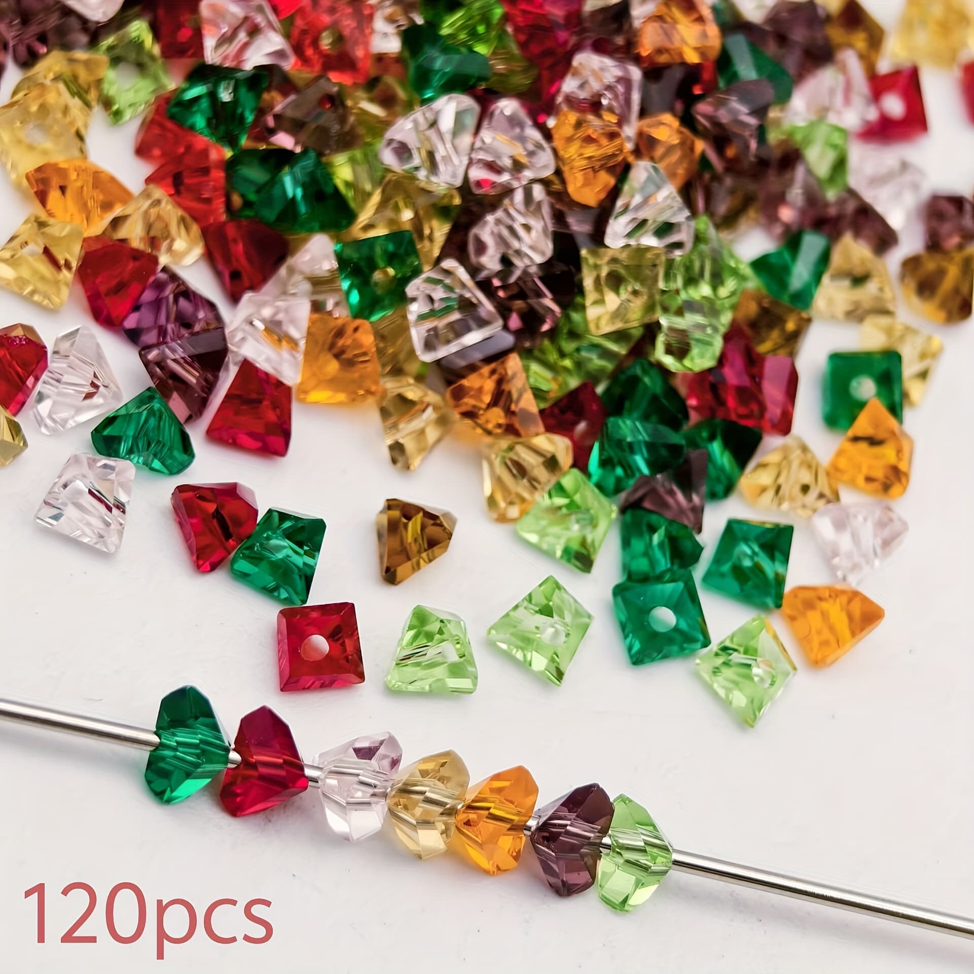 TEMU 5mm Glass Beads Beads Transparent Pointed Beads Handmade Beaded Earrings Bracelet Decorative Additions