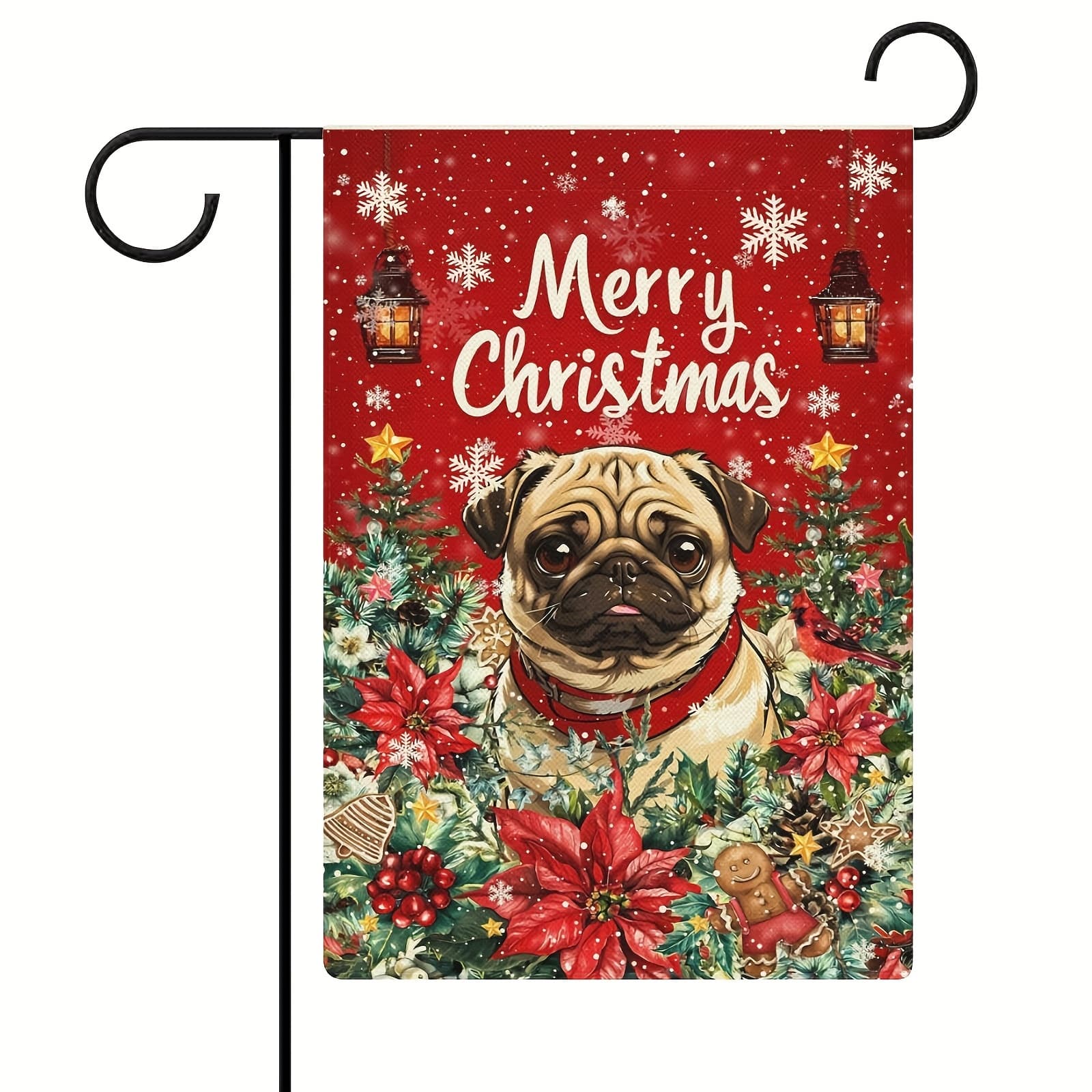 TEMU Merry Garden Flag - Dual-sided, Durable Polyester, Perfect For Outdoor & Home Decor, 12x18 Inches, No Pole Included, Christmas Garden Flag, Ranch Flag, Holiday Decor