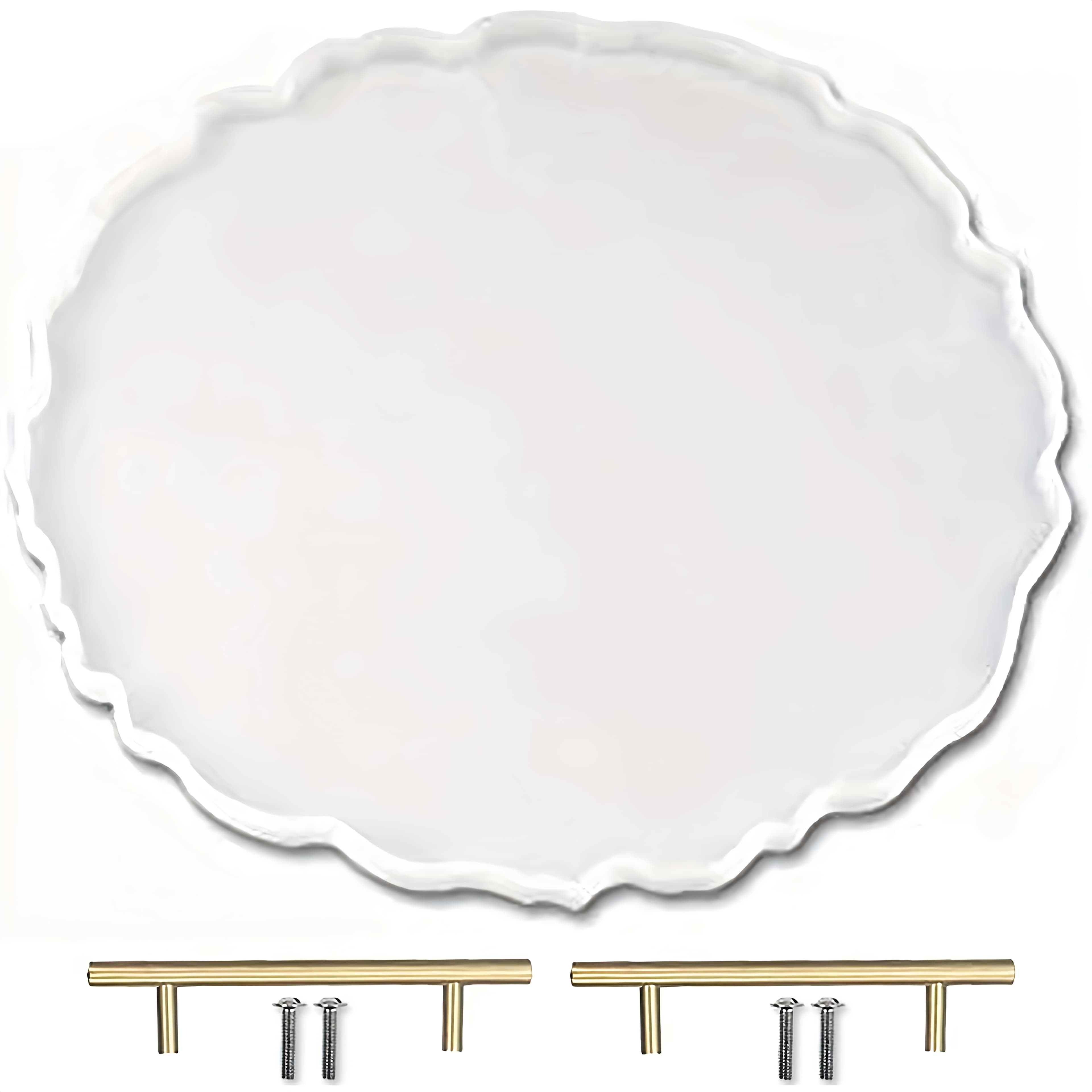 TEMU 13 Inches Large Silicone Tray Mold, Big Geode Silicone Mold For Resin, Irregular Shaped Round Resin Geode Tray Molds For Making Resin Craft Decoration