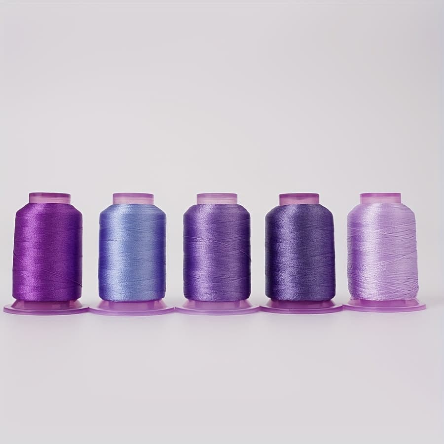 TEMU 5pcs/set 120d/2 Polyester Embroidery Thread With 550 Yards Per Spool For Machine Embroidery, Colors