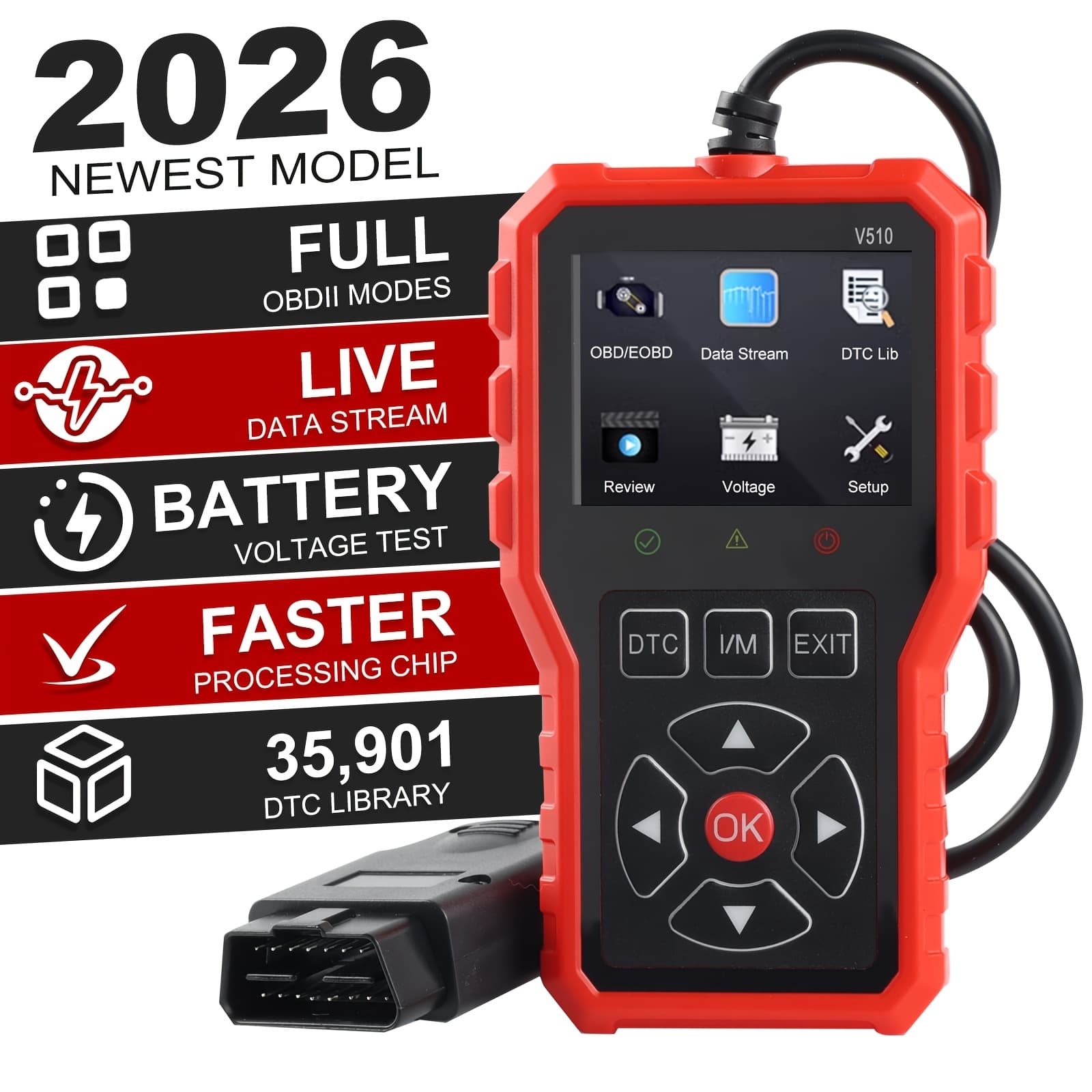 TEMU 2024 Diagnostic Scanner - Full Features, Engine Code Reader With 6 & 8, Usb Operated, Compatible With All Obdii/eobd Vehicles From 1996 , Without Battery