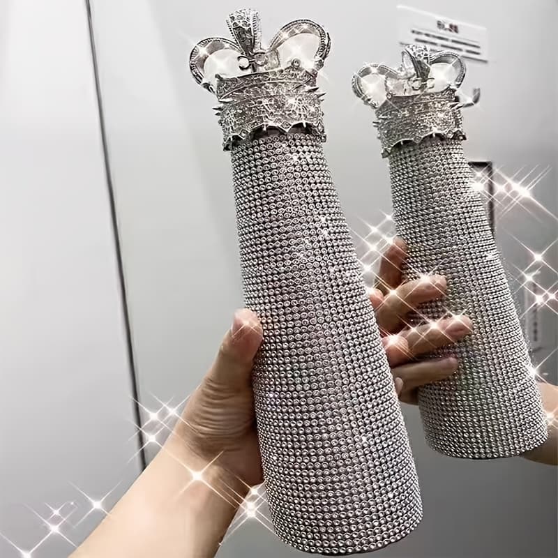 TEMU Bling Water, Bottle Bottle, Reusable, Insulated Stainless Steel Bling Water Bottle, Queen Insulated Water Bottle, Gift, Gifts For Women