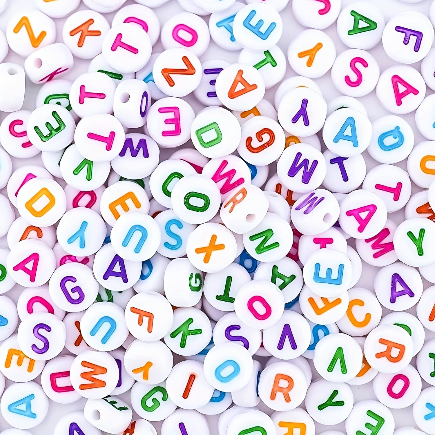 TEMU 1000pcs (4x7mm) Smooth Round -z Letters & With Thread - Suitable For Jewelry Making, Bracelets, Necklaces, Keychains