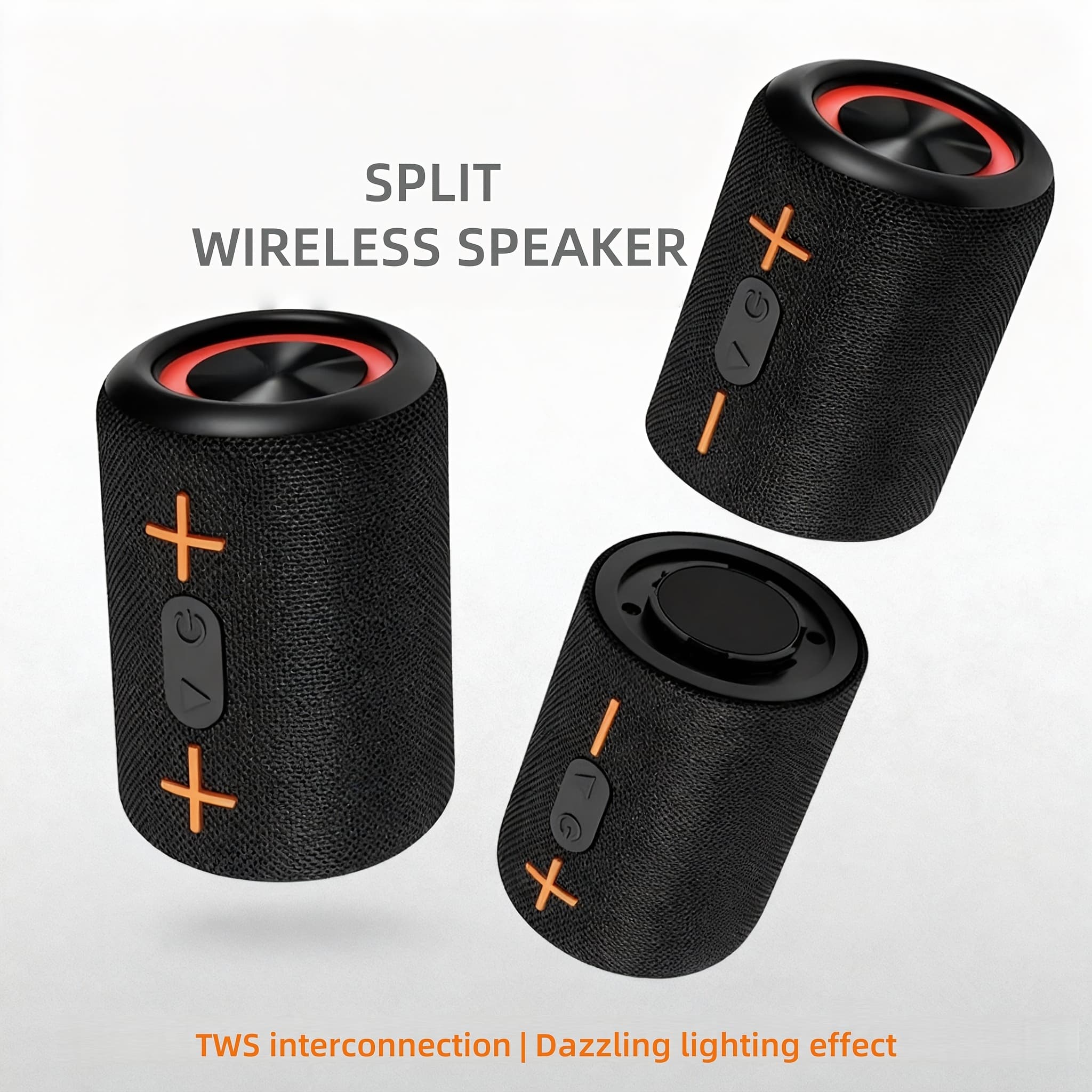 TEMU 2-in-1 Wireless Speaker | Dual-channel Wireless Stereo Design With Rgb Breathing Lights, Battery/usb Operation | Perfect For Indoor/outdoor Parties, Offices, Bedrooms, Kitchens