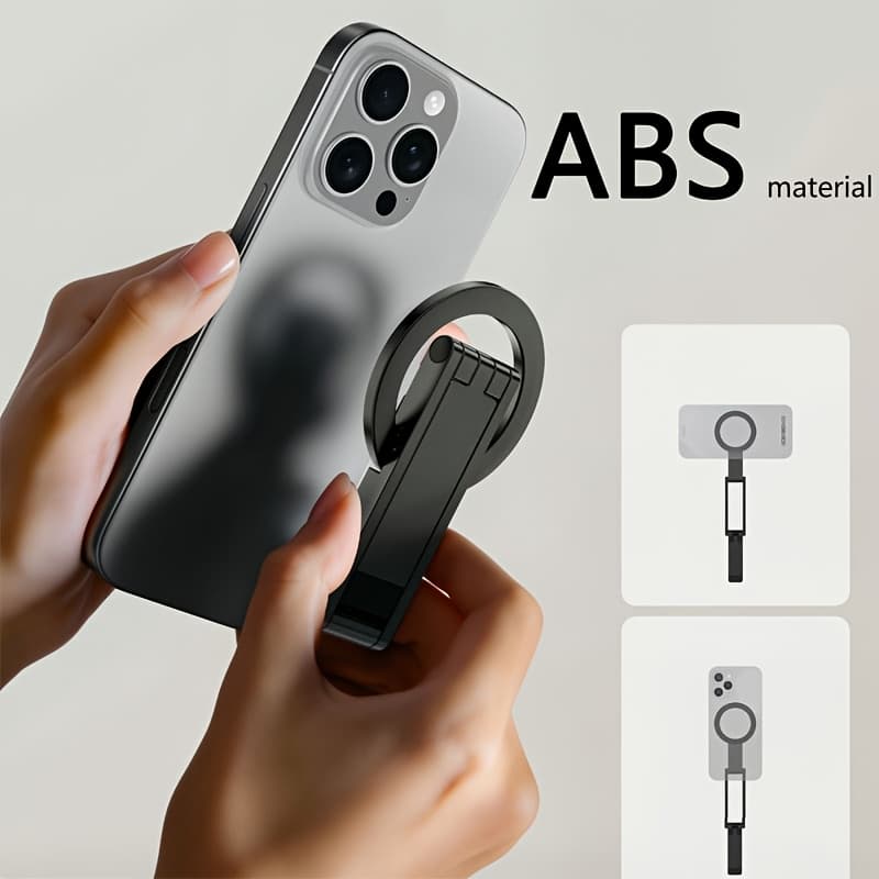 TEMU Magnetic Phone Tripod Stand For Iphone - Smartphone Mini Tripod Pocket Cell Phone Magnet Compatible With Iphone17 16 15 14 13 12 Series, Black