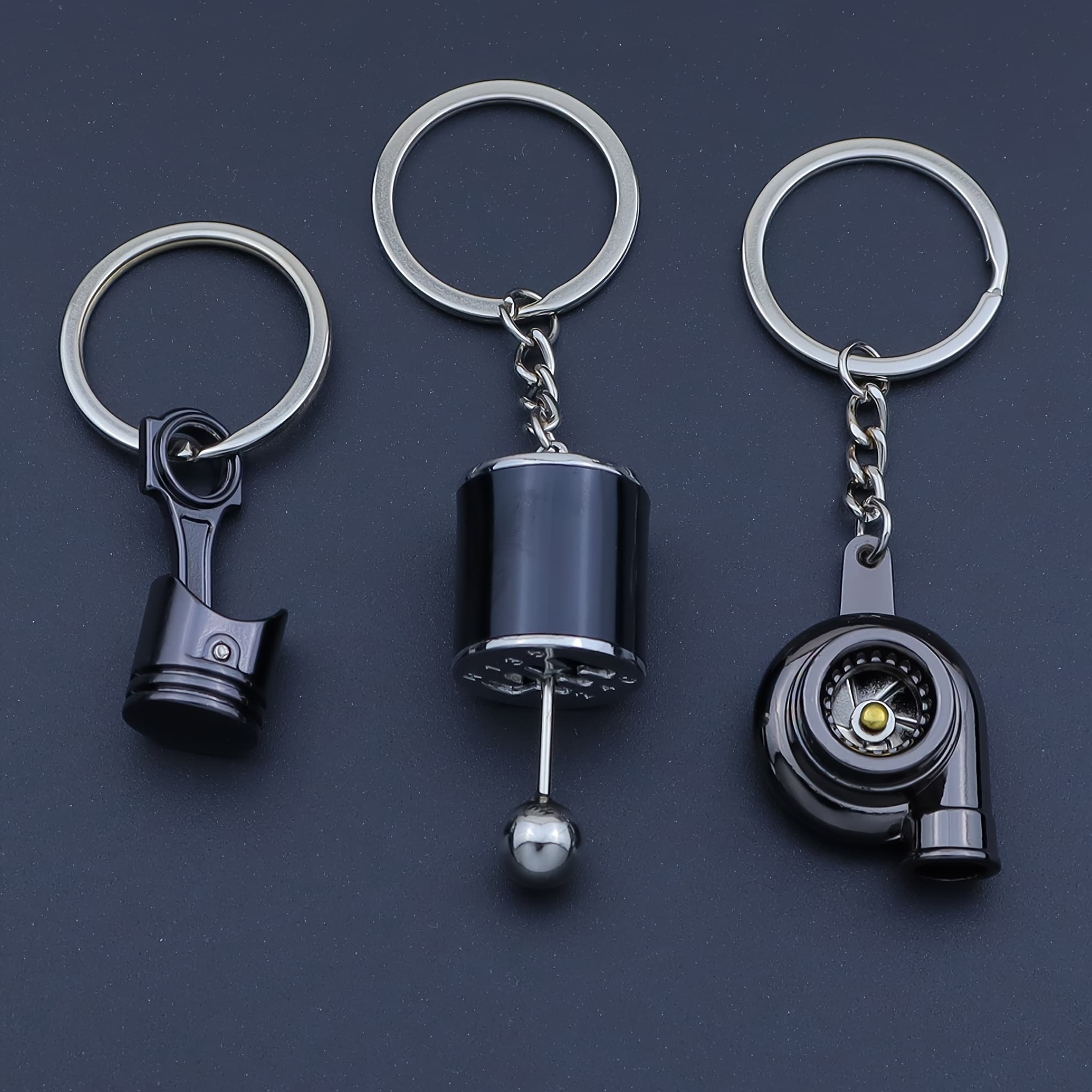 TEMU 3pcs Creative Car Modification Keychains, Piston, , , Automotive Modding Keychains, Gift Keychains, Automotive Accessories