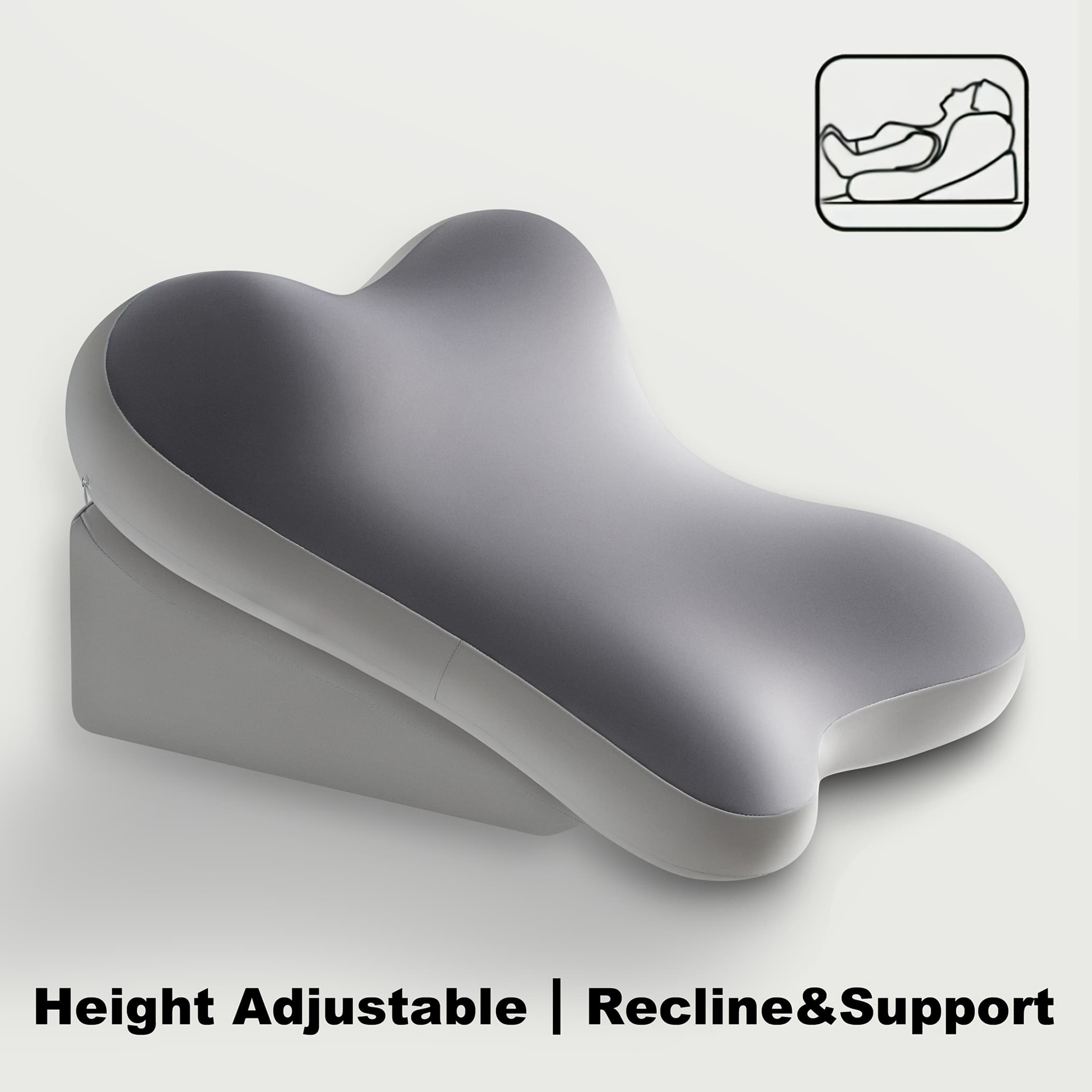 TEMU Memory Foam Reading Pillow, 2pcs Adjustable Bed Wedge Pillow For Backrest Support, Ergonomic Cushion For Sitting Up In Bed, Back Neck Lumbar Support For Gaming & Relaxing, Non-slip Design