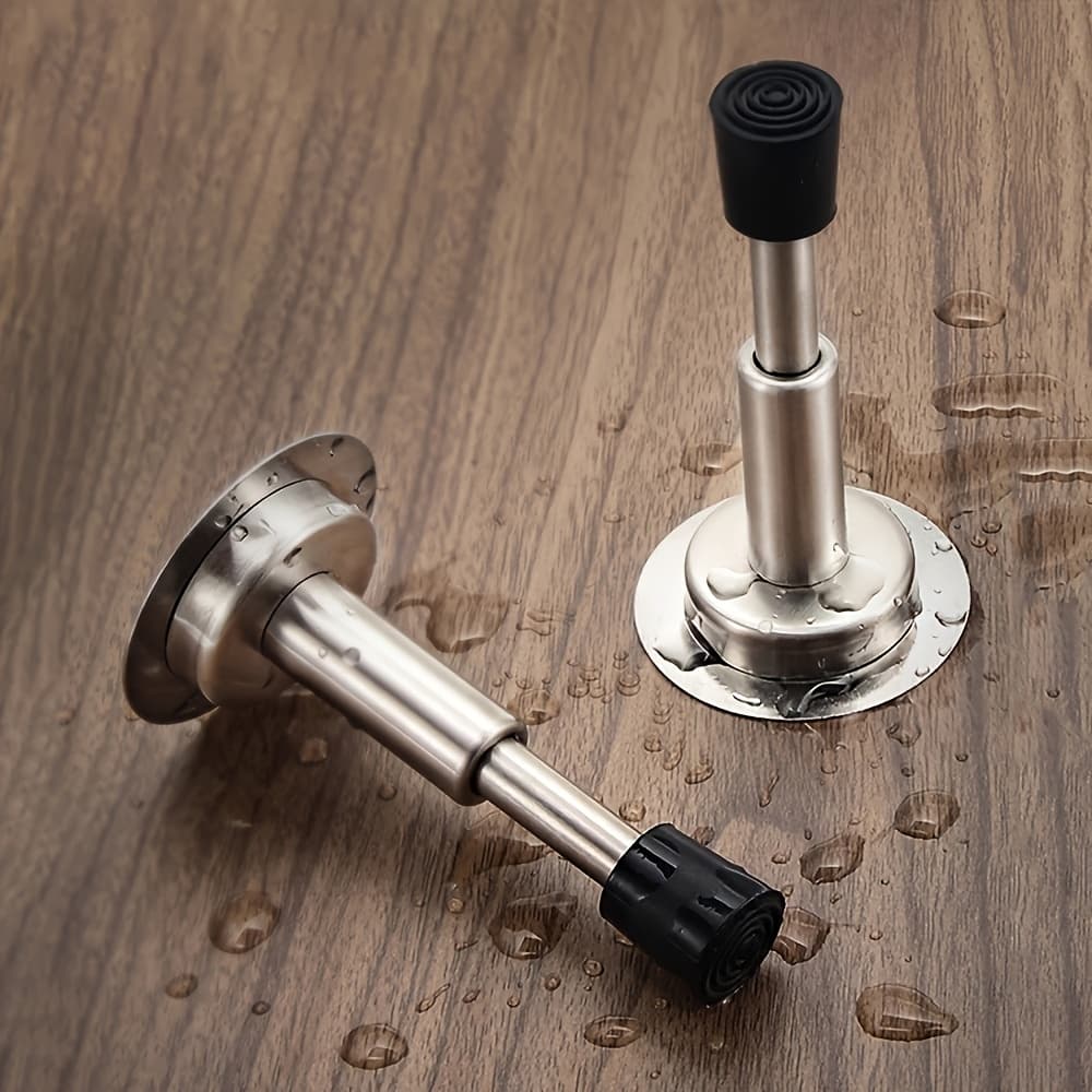 TEMU 3pcs Screws Includes Stainless Steel Non Punch Hydraulic Buffer Damper Wall Protector Wall-mounted Rubber Door Stop Door Hardware