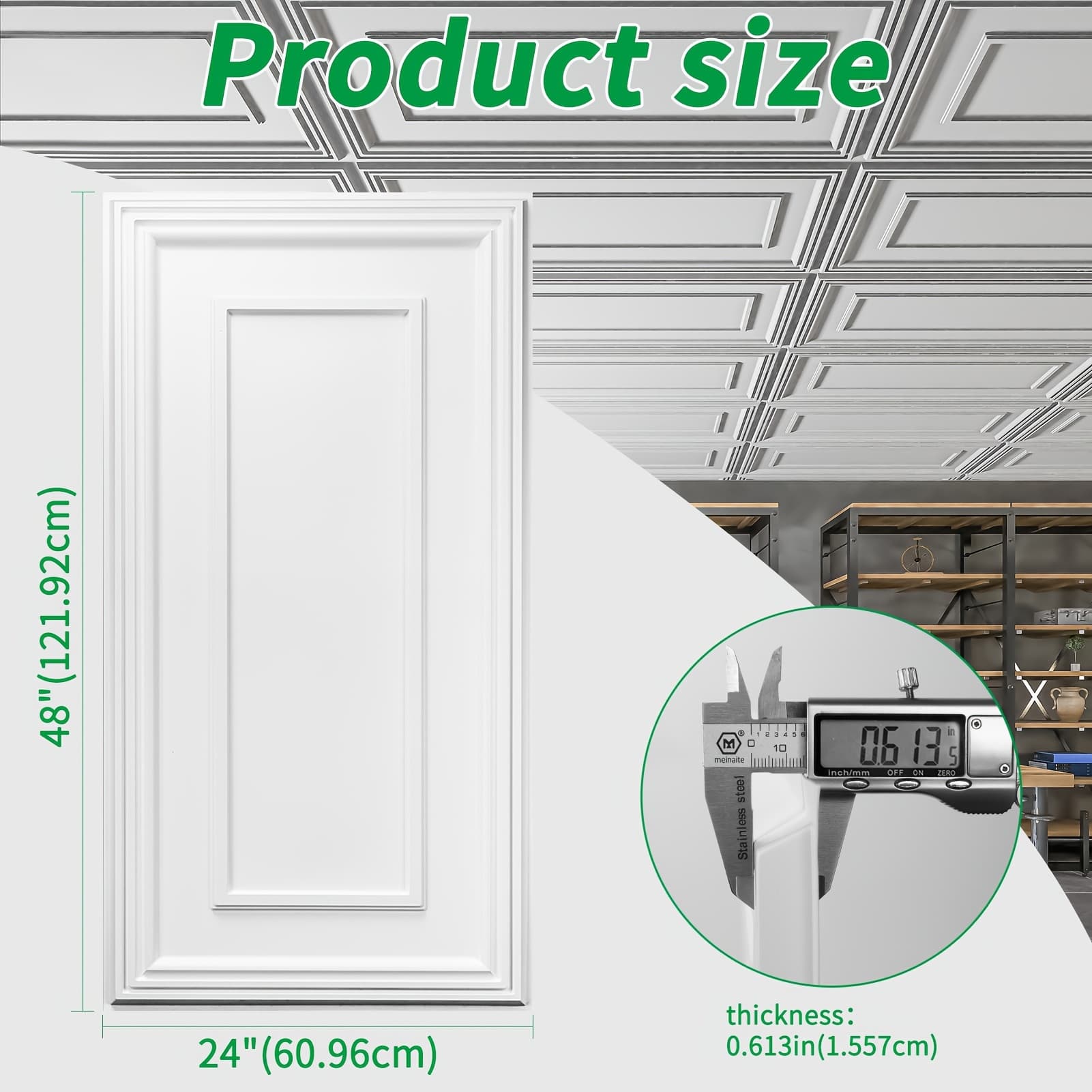TEMU Longking 12-pack Pvc 3d Wall Panels, 24x48 Inches, Decorative Tiles For Wall And Ceiling, , Laminated Sheet