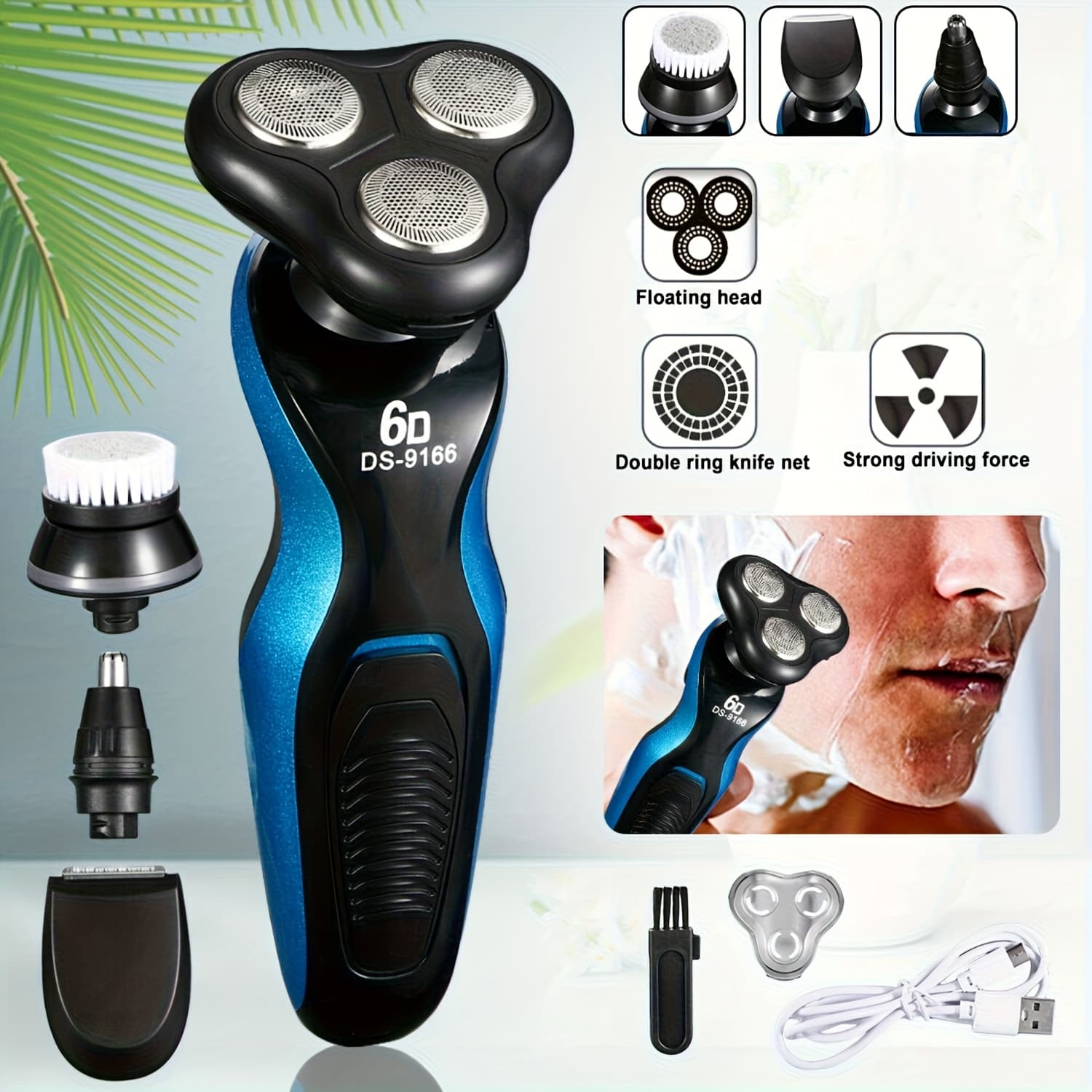 TEMU 4in 1 Electric Shaver For Men, Usb Rechargeable Electric Razors Beard Trimmer Kit For Shaving| Father's Day Gift For Father, Husband, Male Friend