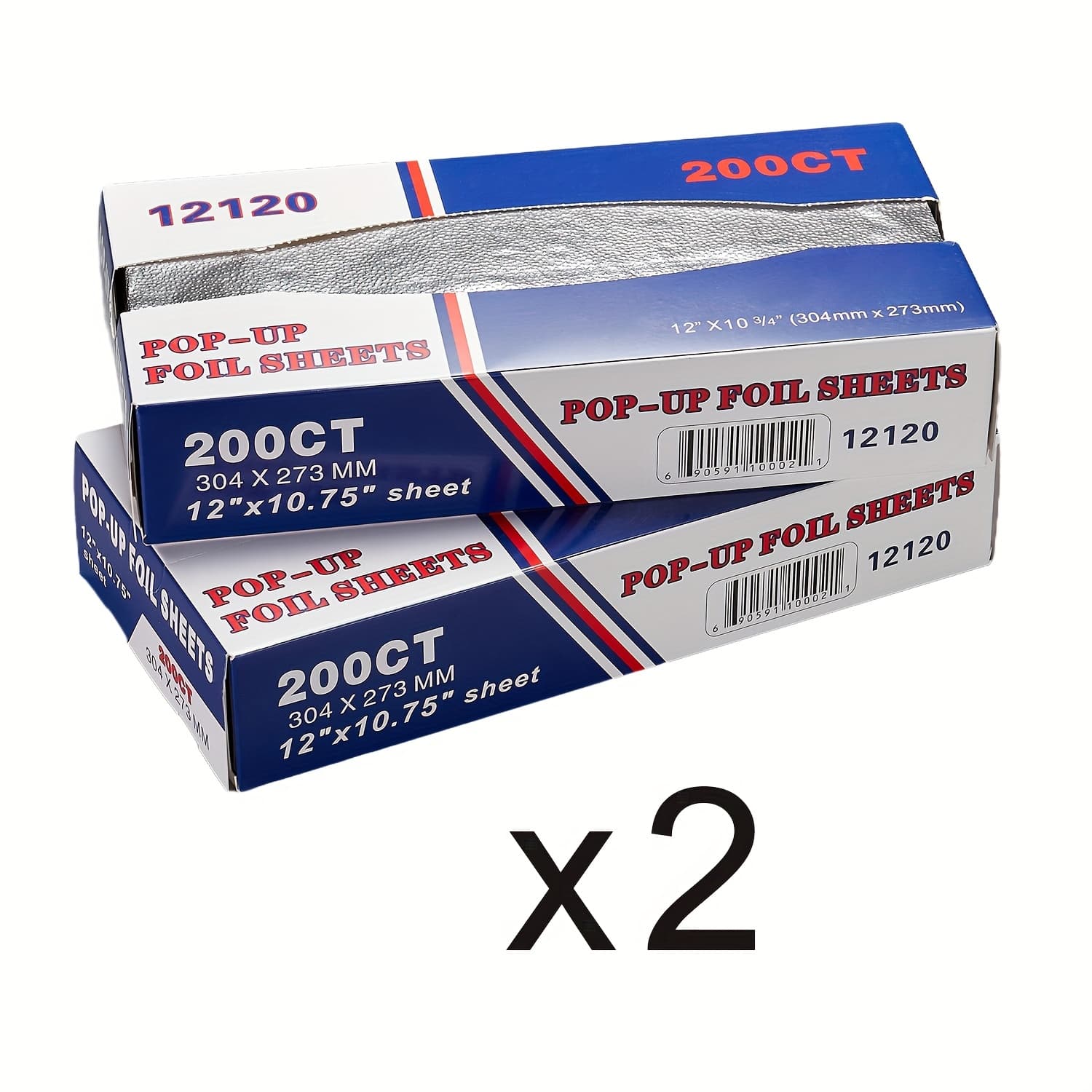 TEMU 1/2 Box Aluminum Foil Sheets For Food - Pre-cut - 12" Pop Up Foil Sheets For Restaurant, Home, Sandwich Or Hot Dog Tin Foil Disposable Sheets