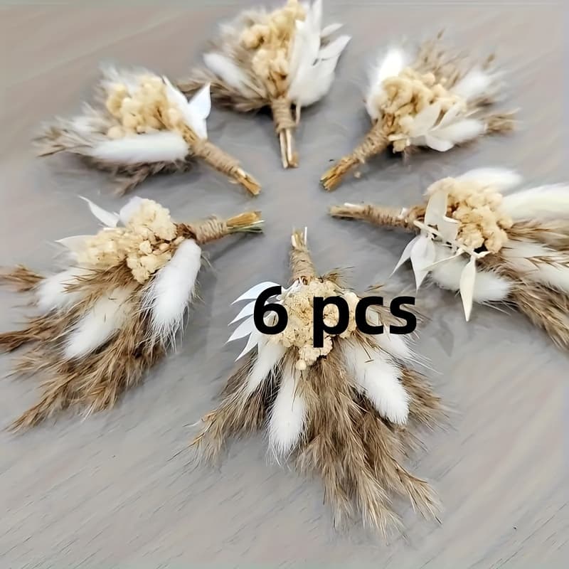 TEMU 6 Mini Outdoor Simulated Flowers, Autumn Thanksgiving Halloween Harvest Decorative Fake Flowers, Home Decoration, Room Layout, Wedding Decoration