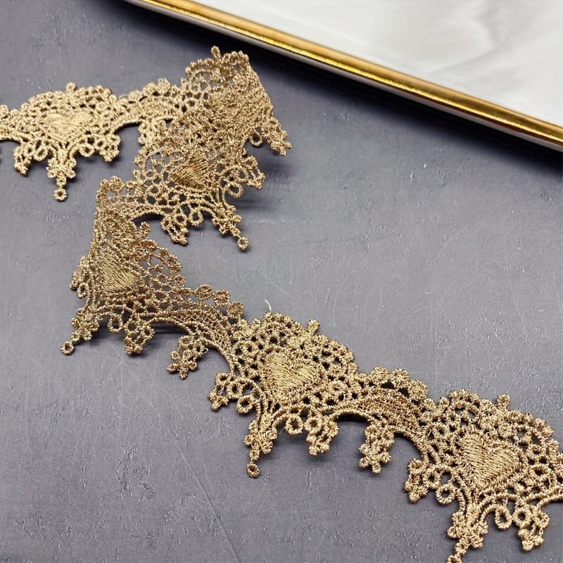 TEMU 1yard Trim, Embroidered Decorative Lace, Handmade Craft Decoration Supplies
