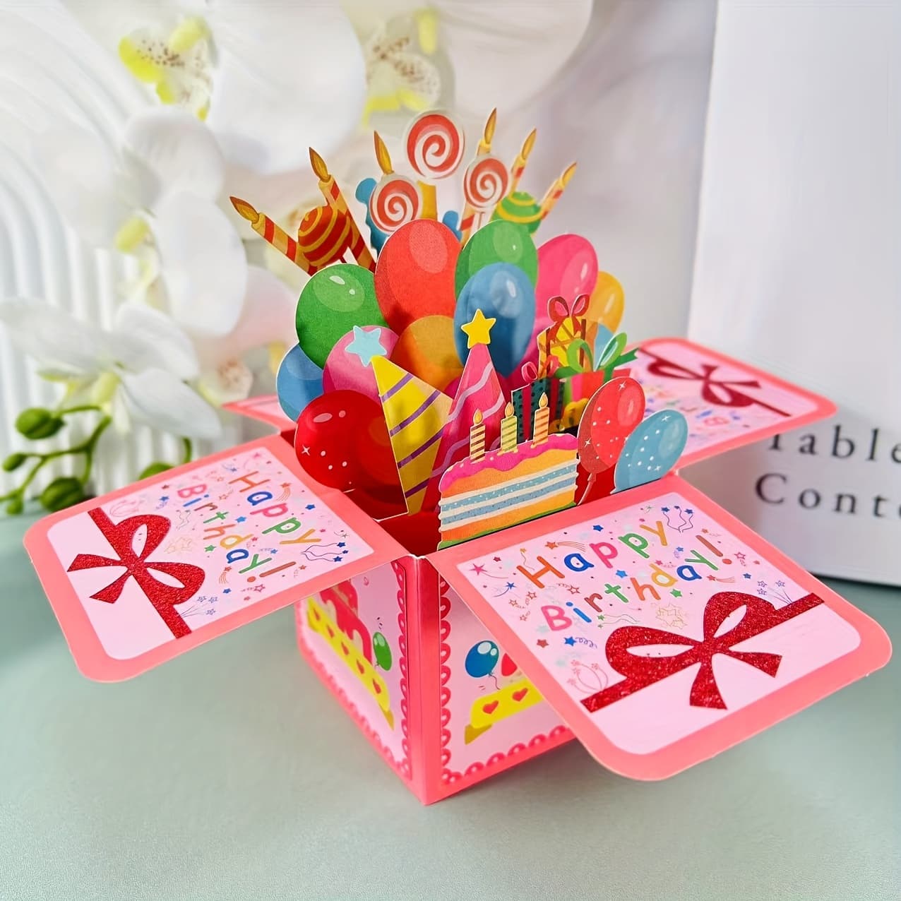 TEMU 3d Pop-up Birthday Card With & Envelope - Cartoon Theme, Greeting For Anyone