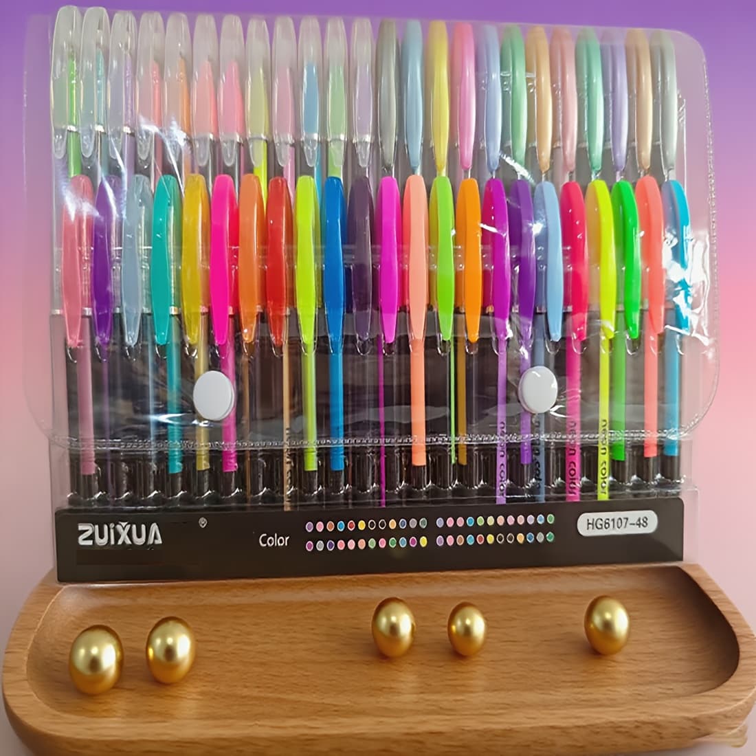 TEMU 48pcs Gel Pen Set - 1.0mm Tip, . Vibrant Neon Hues, Great Value For Price. Perfect For Writing, Drawing, Marking, Coloring & More. Ideal As Christmas Or Birthday Gift