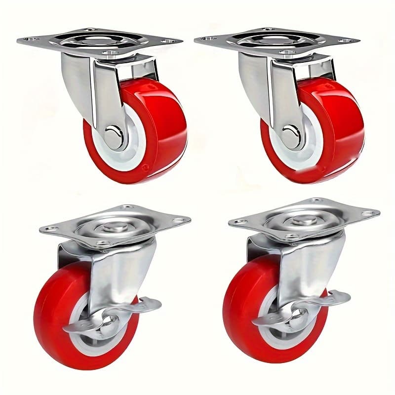 TEMU Heavy Duty Casters, 2 Swivel Wheels With Brakes And 2 Swivel Wheels Without Brakes, 360 Degree Silent Swivel Wheels