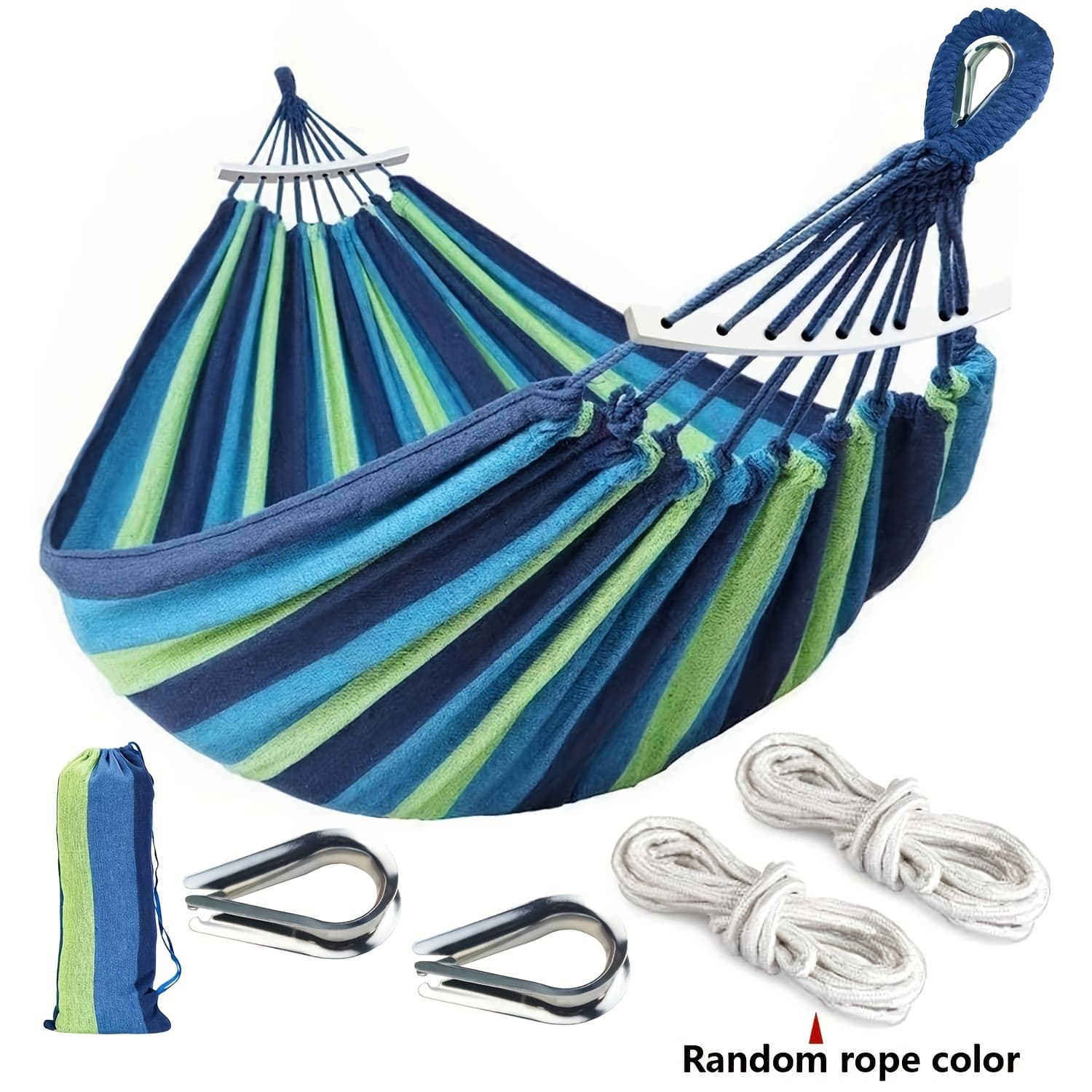TEMU Heavy-duty Fabric Curved Hammock (110.24in X 59.06in) | Anti-tip Design For Indoor & Outdoor Use