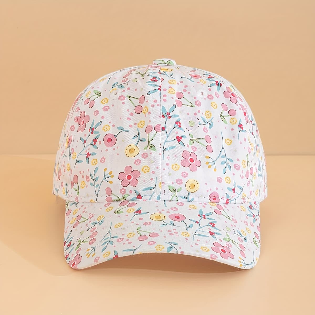 TEMU 1 Kid's Floral Print Cute Baseball - 3-8yo Girls. Stylish, Versatile, Sun-protective, Lightweight, Breathable. Ideal For Spring/summer Daily & Outdoor Trips.