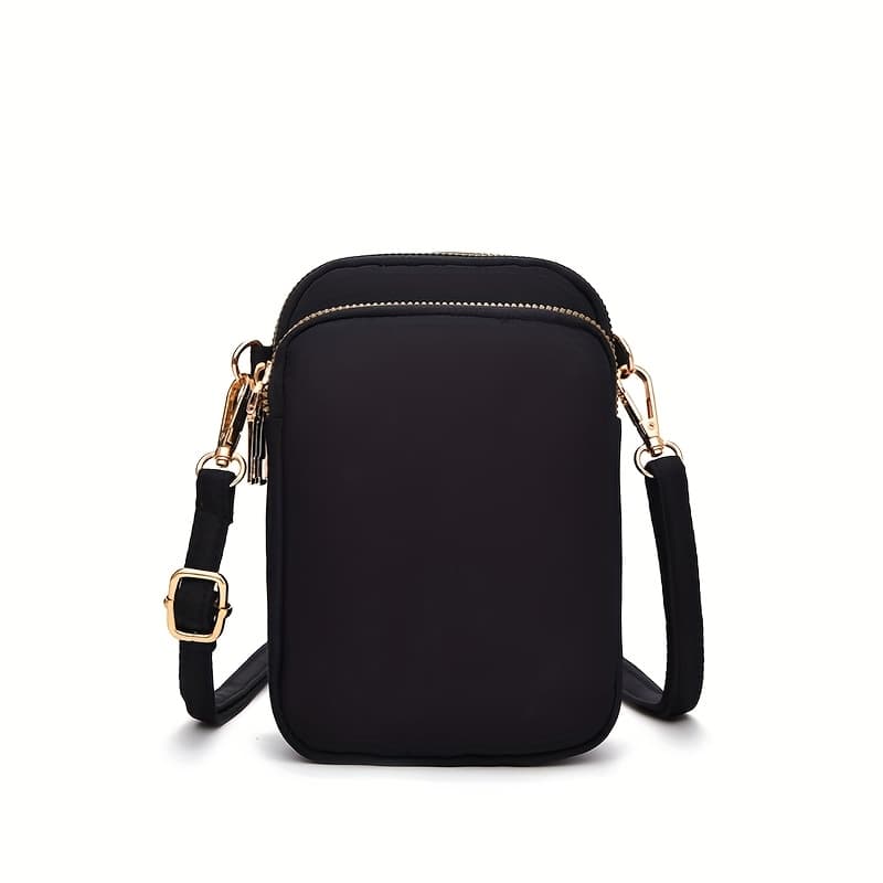TEMU Body Bag For Women Small Clutch, 3-layer Phone Pouch With Adjustable Removable Shoulder Strap, Nylon Body Purse, Mobile Phone Pouch, Handbag For Cellphone, Wallet, Cards, Lipstick, Keys