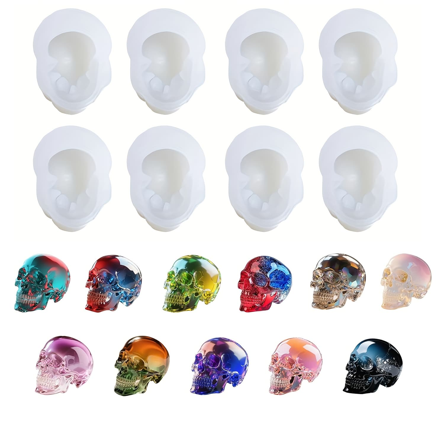 TEMU 8 Resin Molds - For Candle Making, Silicone Mold Additions, Home Decor, And For Halloween Decorations 3d Molds
