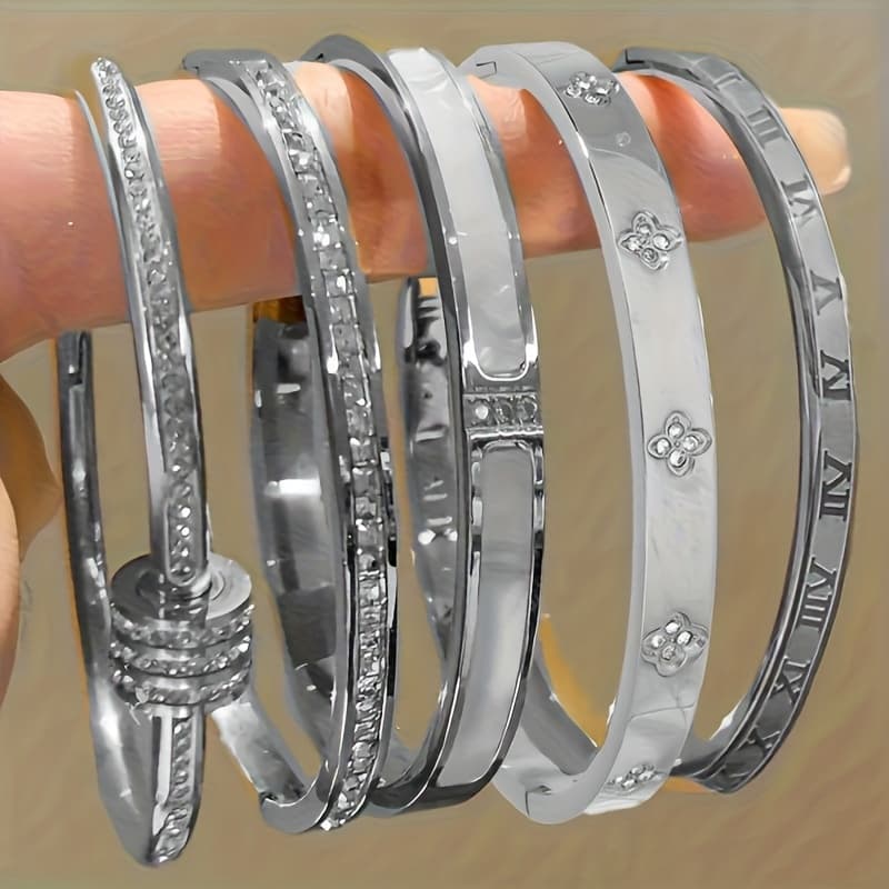 TEMU 925 Bracelet With Roman And Embellishments - A Neutral Fashion Accessory Suitable For Holiday Gifts, Party Outfits, And Casual Wear For Teenagers, For Teenager