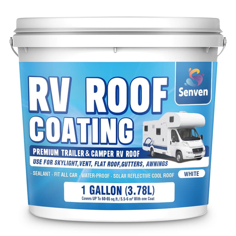 TEMU Rv Rv Roof Sealant White 1 Gallon Waterproof Solar Reflective & Leak Repair Flexible Sealant For Trailers Campers Motorhomes