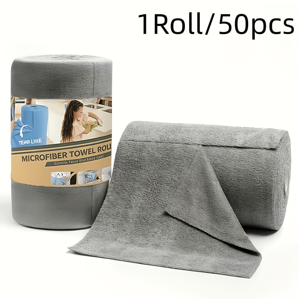 TEMU Extra Large & Thickened Microfiber Cleaning Cloths, 4.0m Per Roll, Reusable, Kitchen Cleaning ! Thick Rolls, Super Absorbent, Suitable For Kitchen, Windows, Car, Cup Cleaning