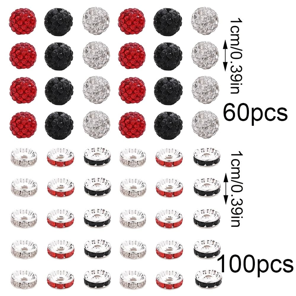 TEMU 160pcs Polymer Clay Beads Set, 100pcs Spacers And 60pcs Round Beads, Perfect For Crafts, Necklaces, Bracelets, Earrings, Jewelry Making Supplies, Decorative Beads, Ideal For Jewelry Lovers