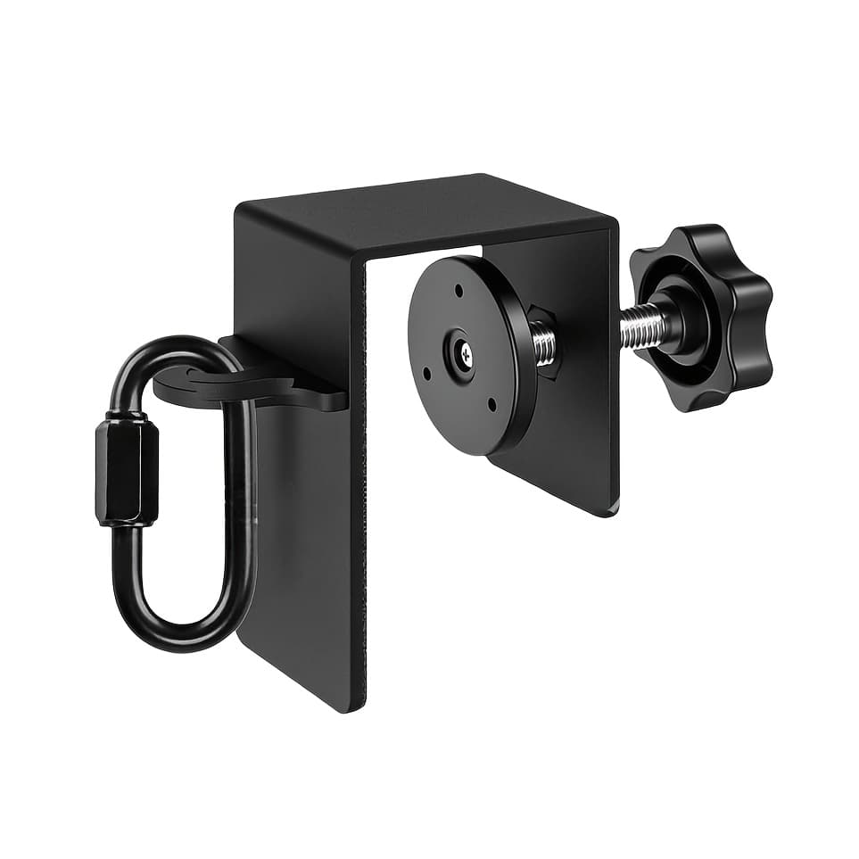 TEMU Heavy Duty Black Iron Door Anchor Connector For Fitness - Sturdy Design With Adjustable Screws And Locking Mechanism, Great For Garage And Home Gym Workouts, Gym Additions