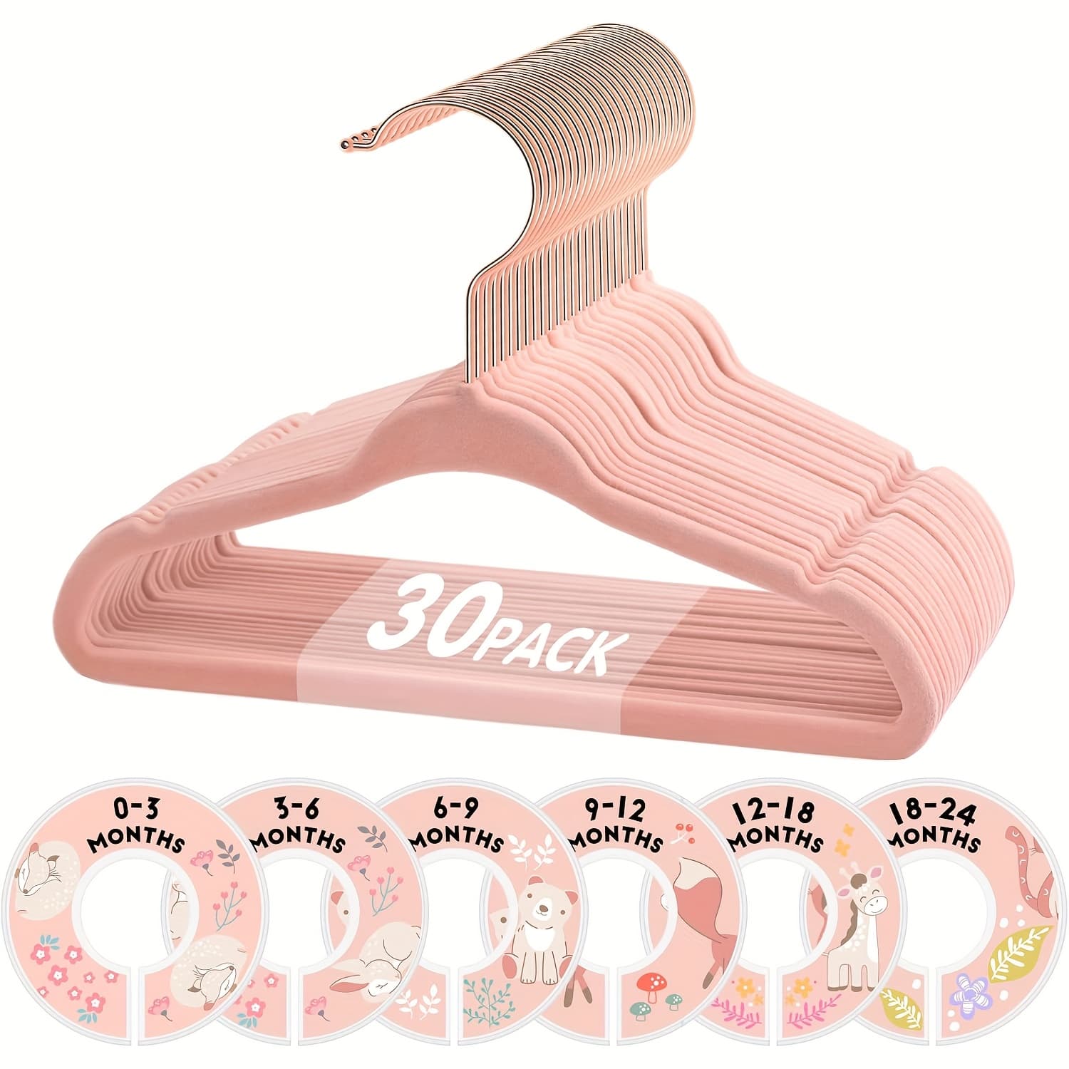 TEMU Baby Hangers, Jeowoqao 11 Inch Kids Hangers With 6pcs Non Slip Nursery Children Closet Clothes Hangers For Infant Toddler Girls And Boys 50/30pcs