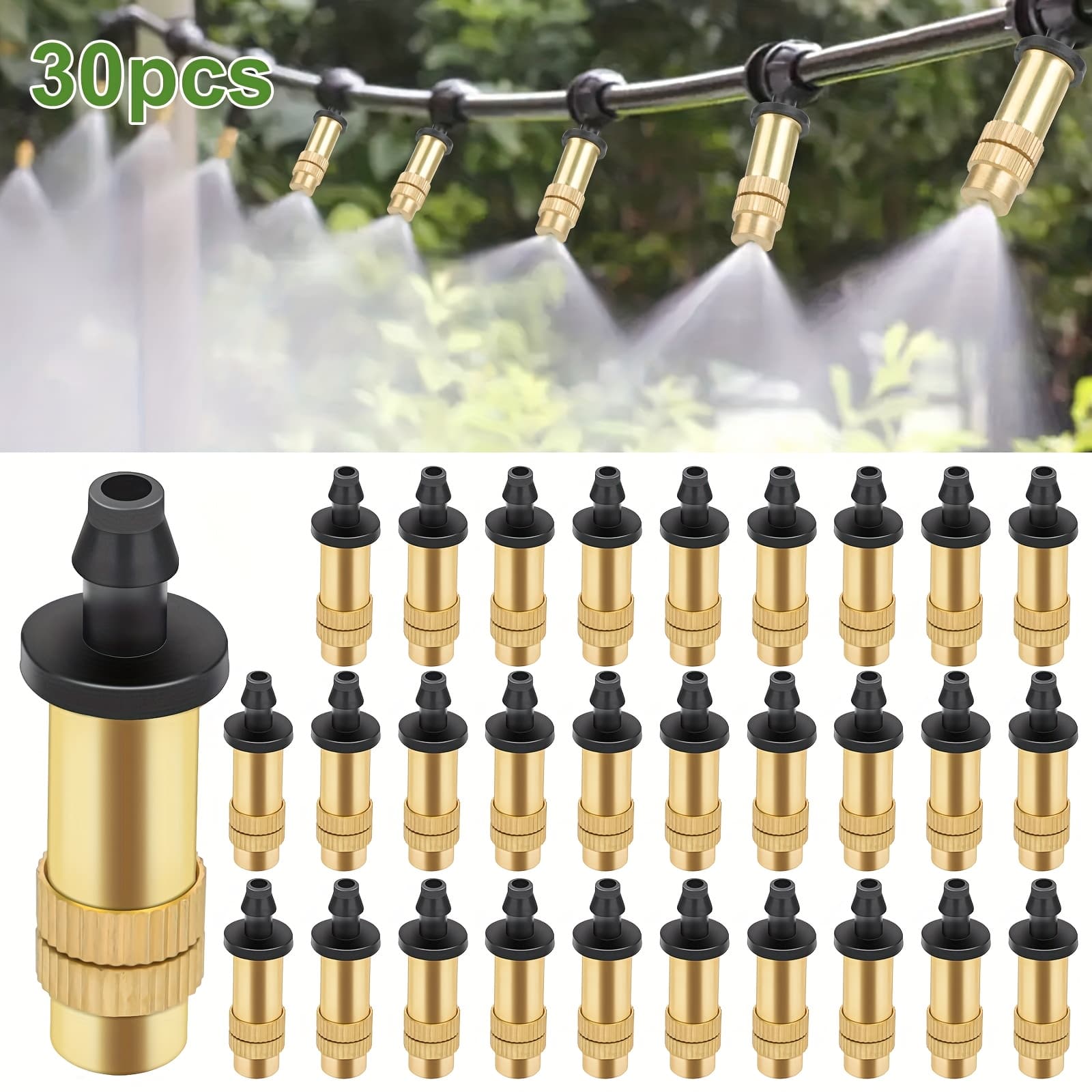 TEMU 30pcs Of Adjustable Atomizing Automatic Watering Flower Sprinklers, Drip Irrigation System For Gardening, Spray Watering