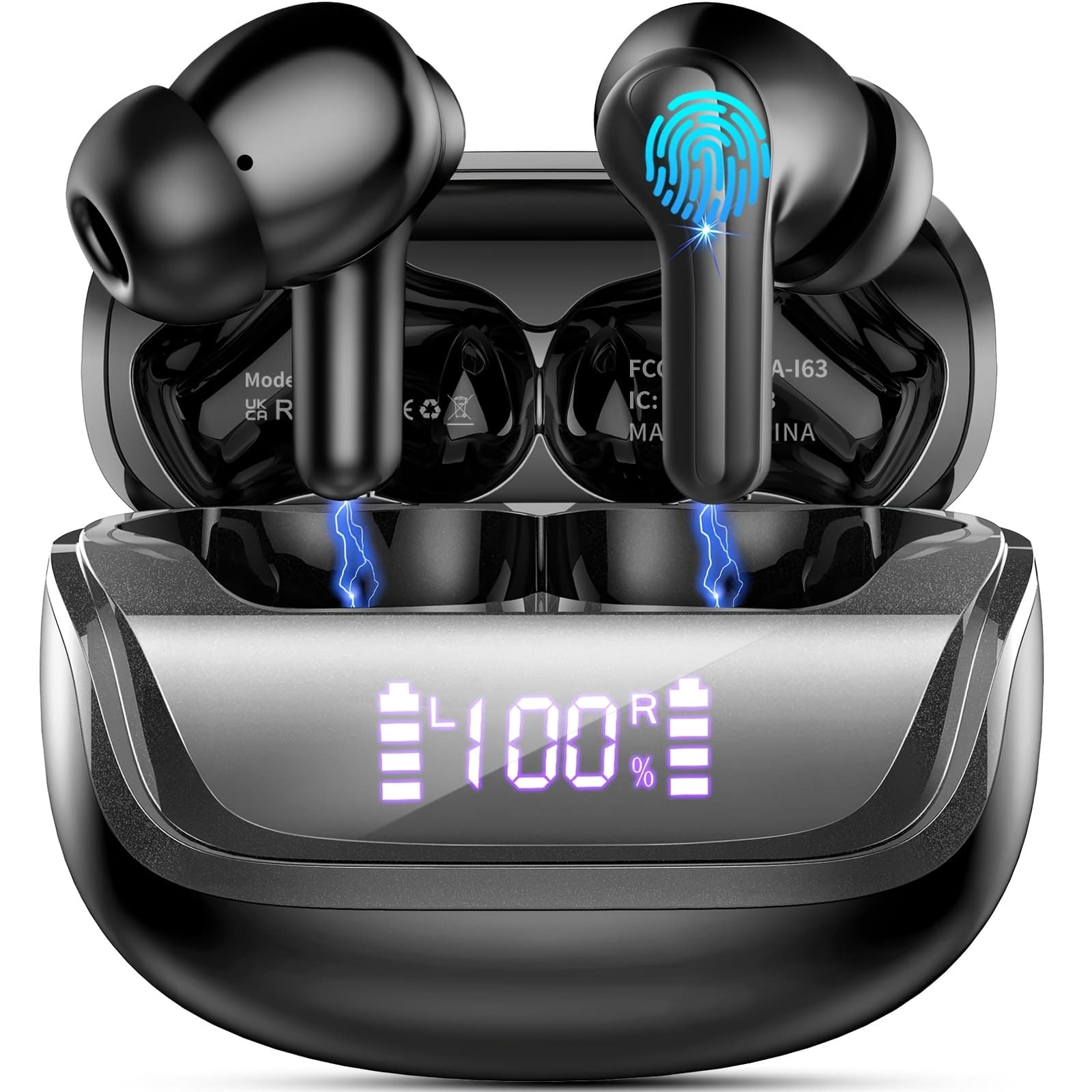 TEMU Wireless Headphone Sports, Headphone Wireless 5. With 4 Microphones, In-ear Headphone Enc Noise Reduction, Stereo Headphone With Dual Led Display, 45 Hours Of Time, Long