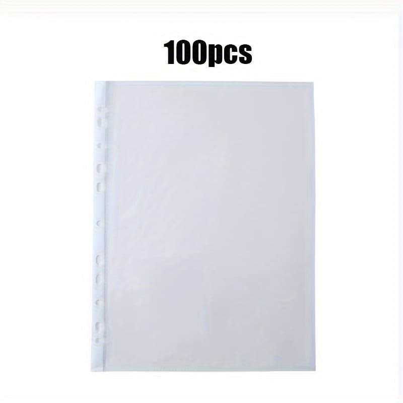 TEMU 100pcs Office Supplies Document Organizer Portable Pouch. Office Folder Transparent File Folder Clip File A4 Loose-leaf Binder Pouch Transformable Portable Pouch Office Supplies