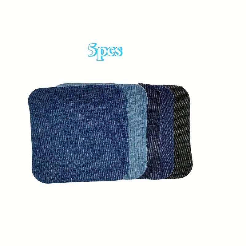 TEMU 5pcs Set Of High-quality Spandex Patch Stickers, Durable, Easy-to-use Jeans Repair Patches, Jeans And Clothing Repair And Decoration Kit, Iron-on Repair Patches