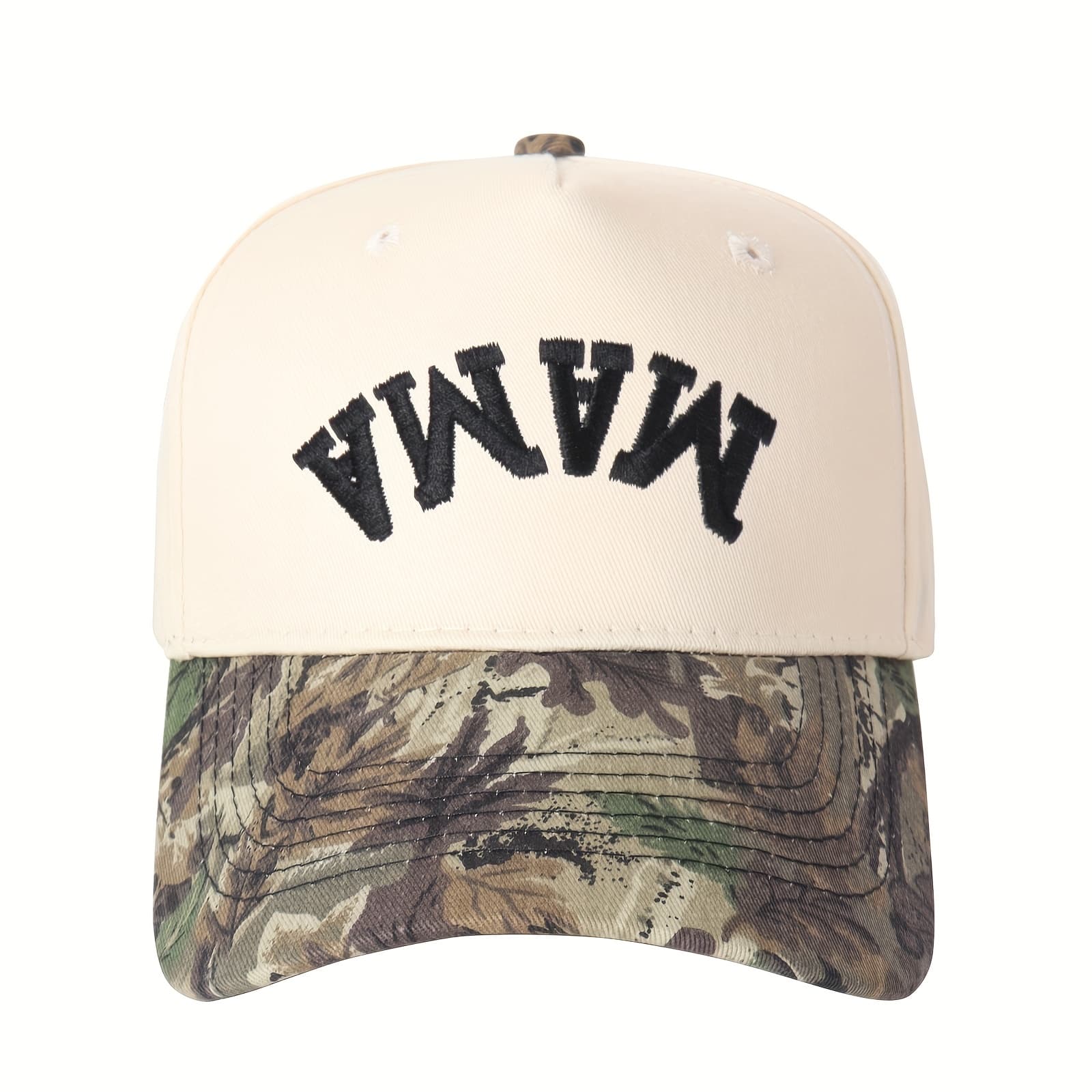 TEMU A Stylish Five-piece Baseball With Mama Embroidery, Featuring A Copper For Adjustment, Perfect For Travel And Fun On