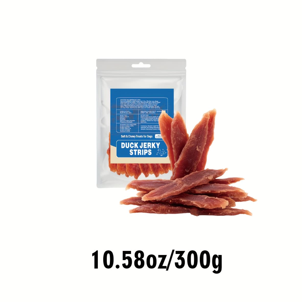 TEMU Grain-free Chicken & Duck Jerky Dog Treats, High-protein Training Chews, Dehydrated Meat Strips For Small & Large Breeds